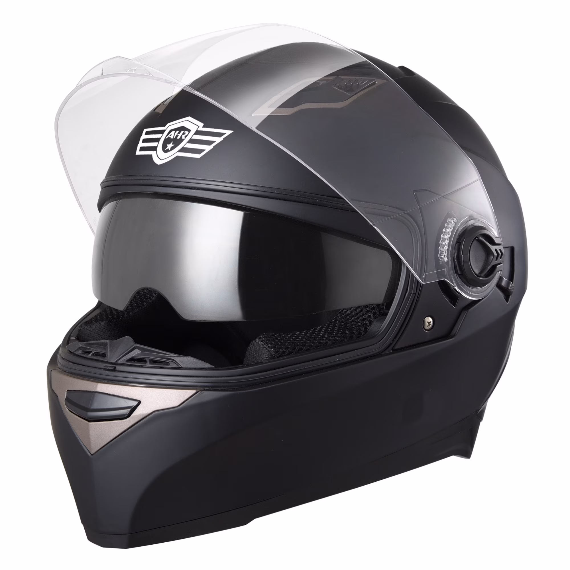 AHR RUN-F1 Motorcycle Full Face Helmet Dual Visors Lightweight ABS Street Bike Motorbike Touring Sports DOT Approved