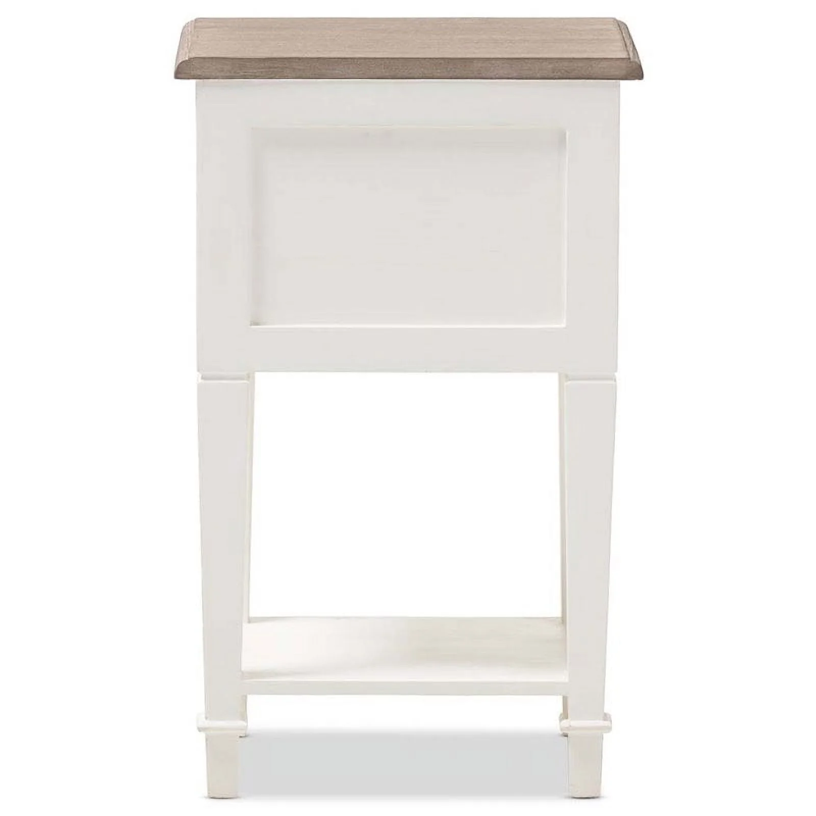 Bowery Hill Modern 2 Drawer Wood Nightstand in Weathered Oak White