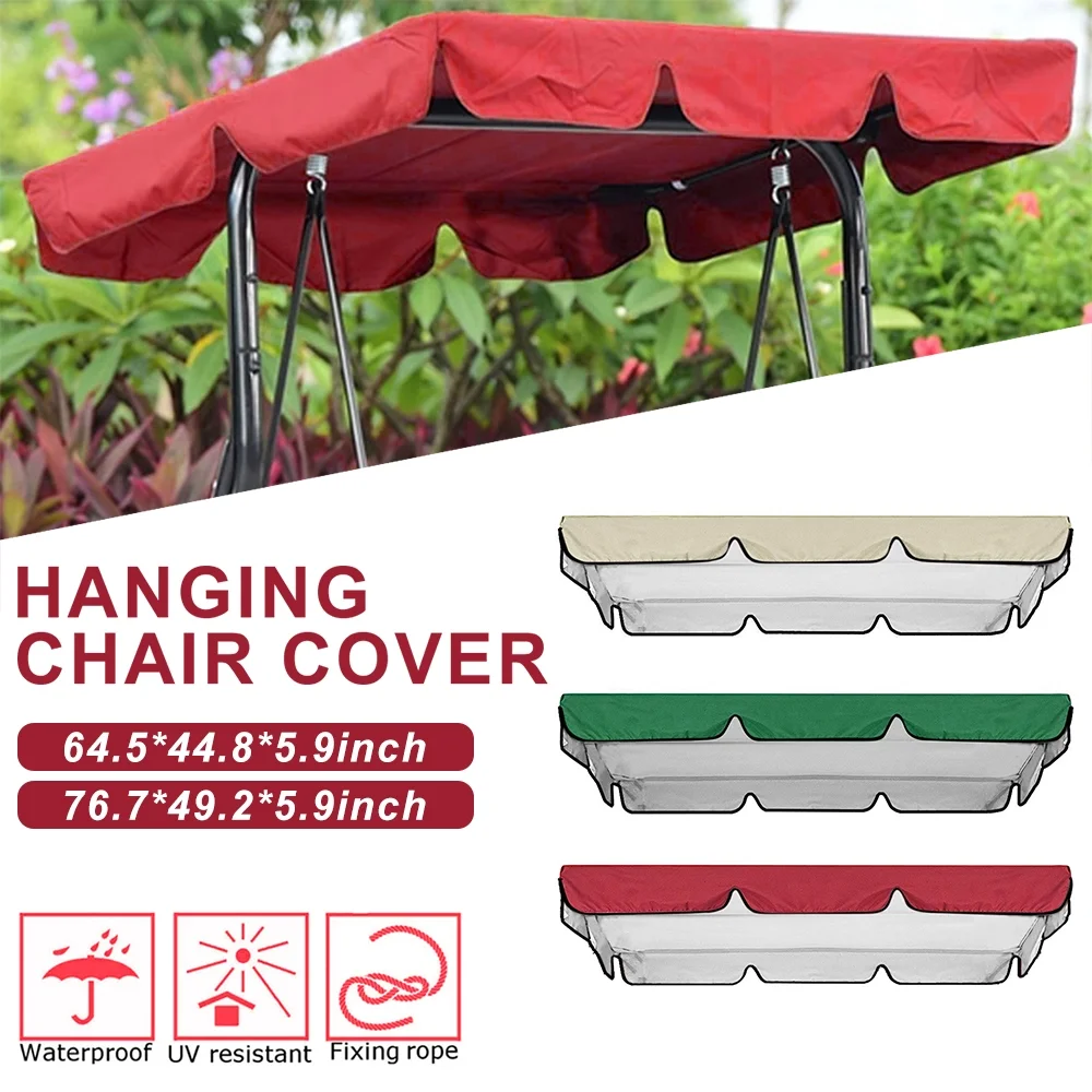 Swing Top Cover Canopy Replacement Garden Patio Outdoor Swing Canopy Replacement Porch Top Cover Seat Furniture, Beige