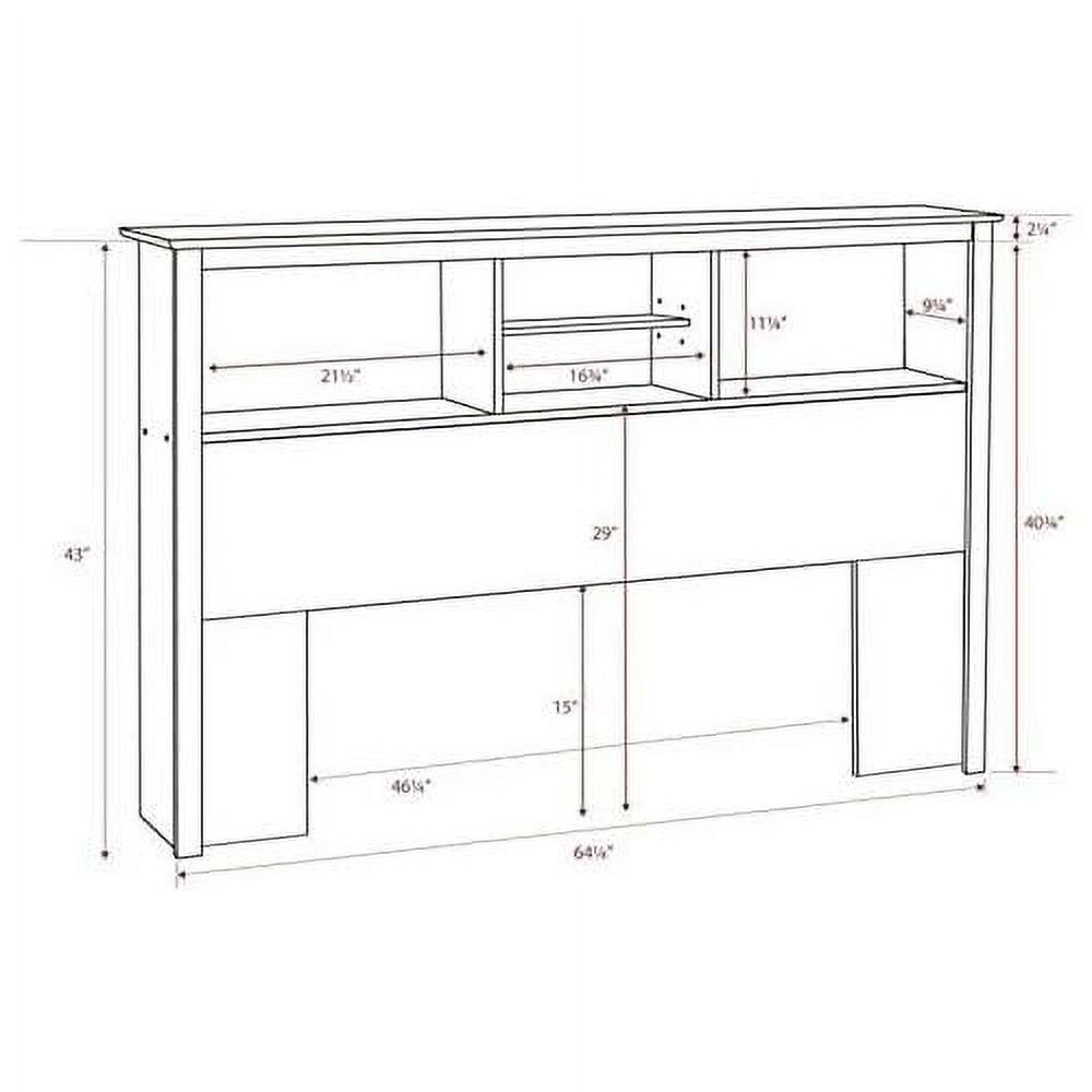 Modern Wood Full Queen Bookcase Headboard In White