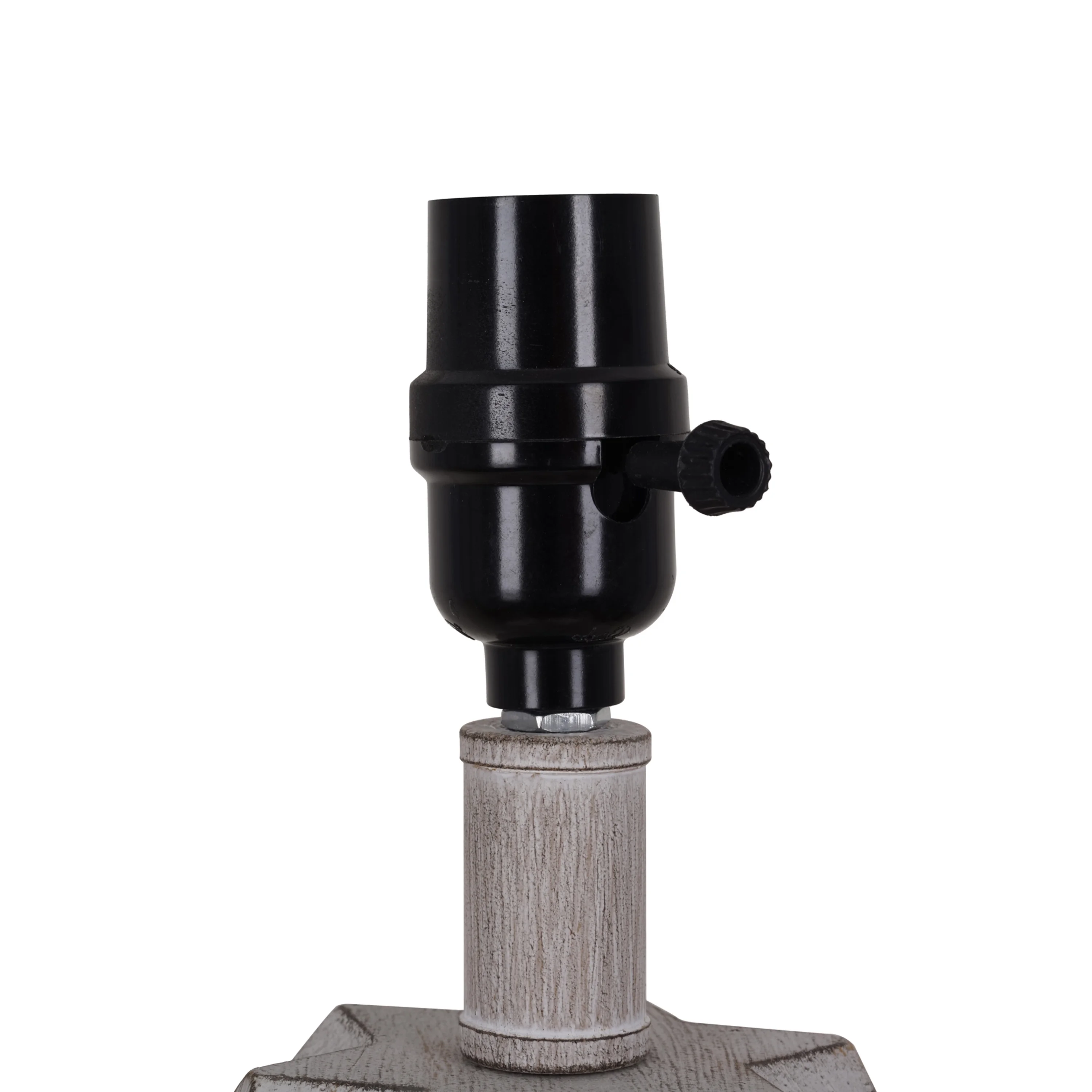 Better Homes & Gardens White Wash Faceted Faux Wood Table Lamp, 15.75