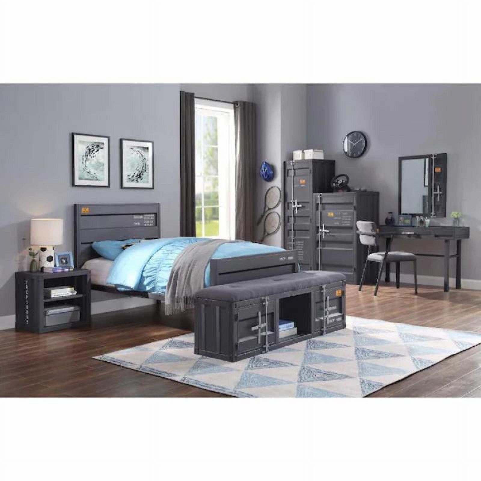 Contemporary Gunmetal Full 4pcs Bedroom Set by Acme Cargo 35915F-4pcs