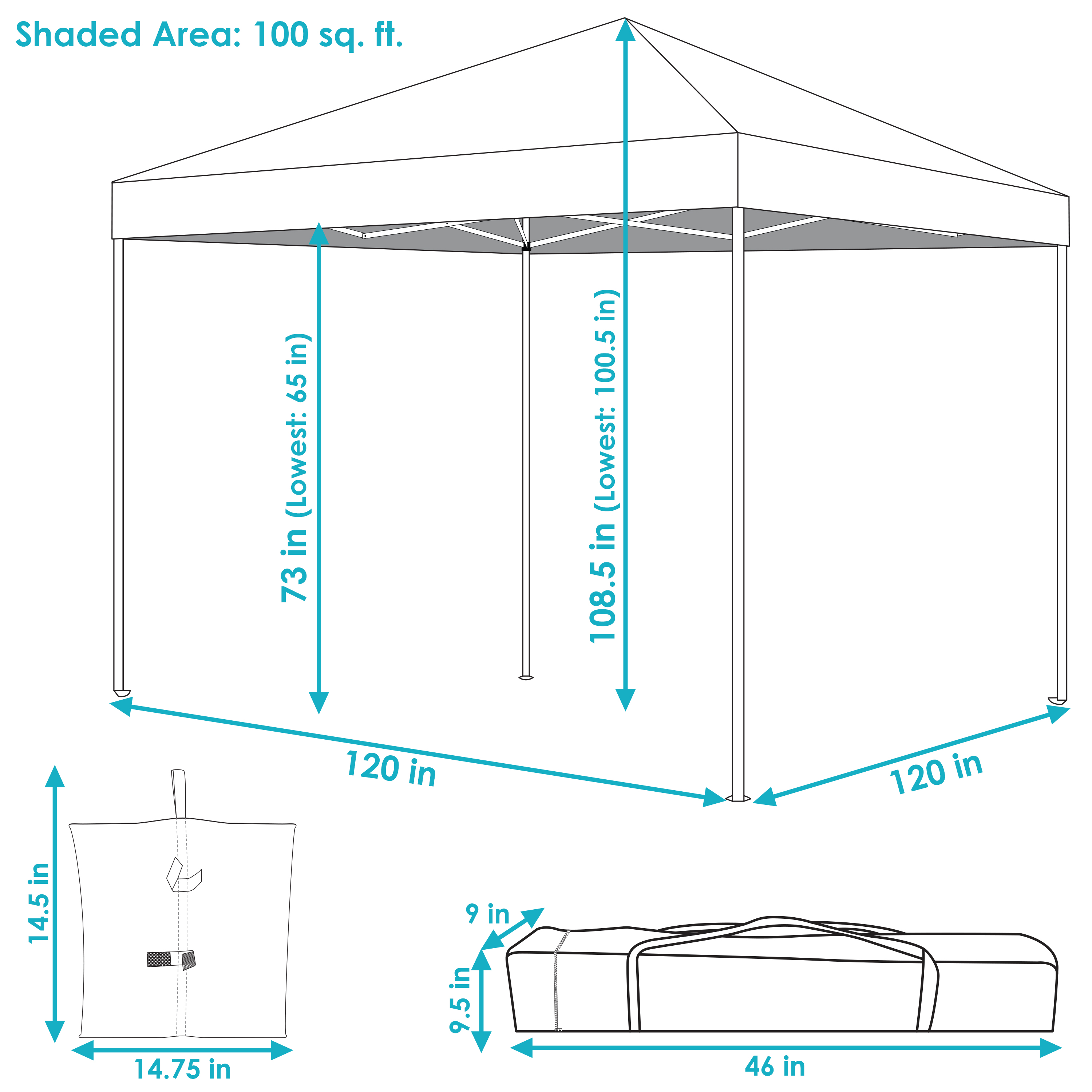Sunnydaze Standard Pop-Up Canopy with Carry Bag and Sandbags -  10' x 10' -  Red