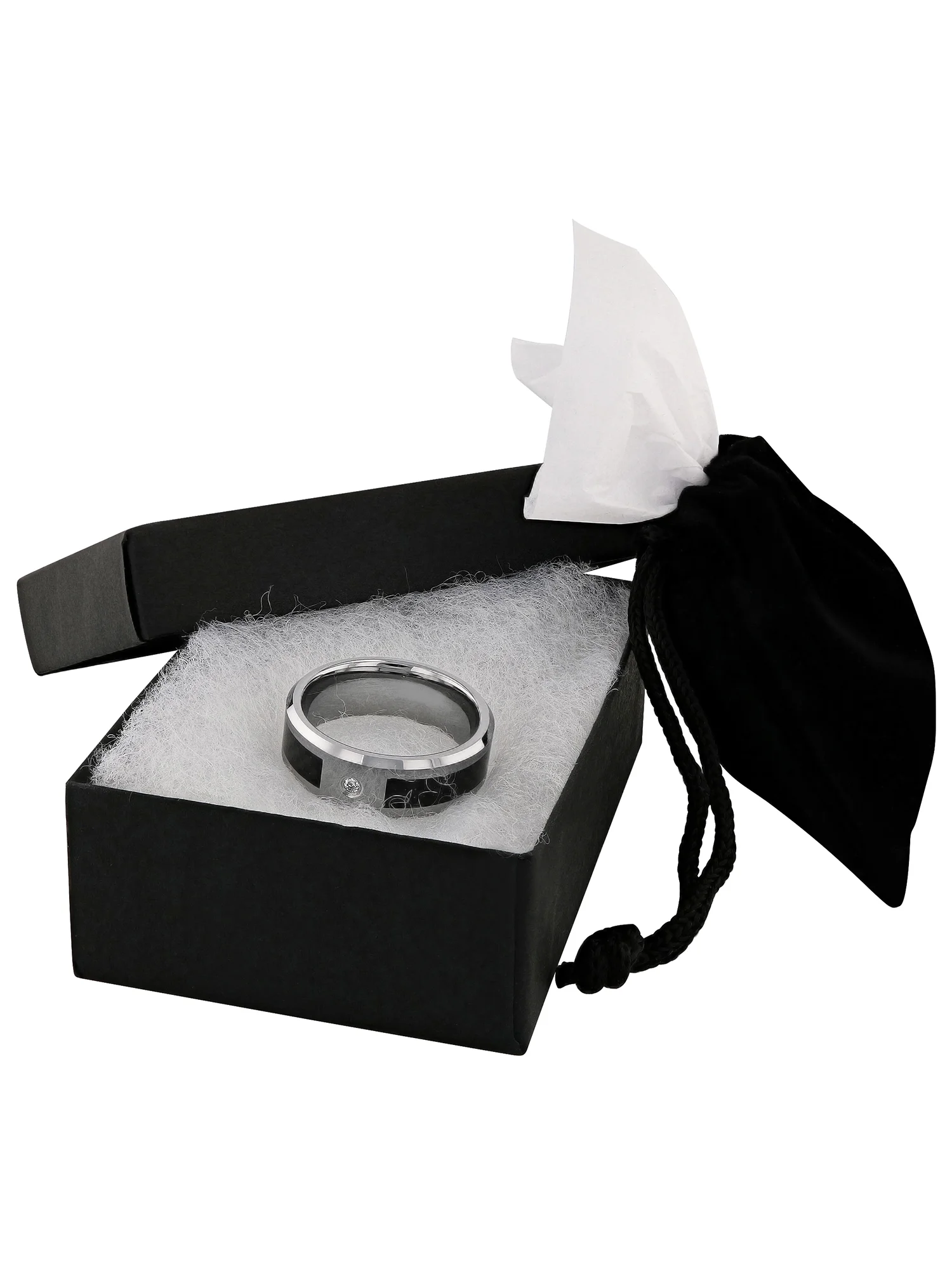 Men's Diamond Accent Ring in Tungsten with Carbon Fiber, 8mm