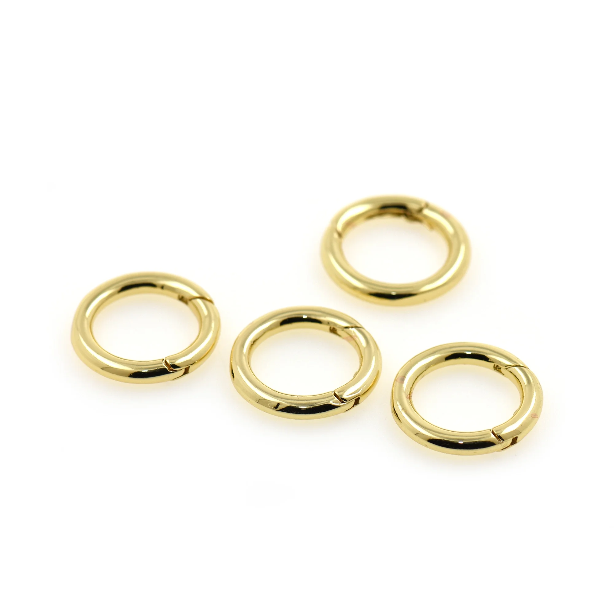 Round Spring Carabiner Clasp,18K Gold Jewelry Clasp,DIY Original Handmade Supplies 15x20mm 10Pcs