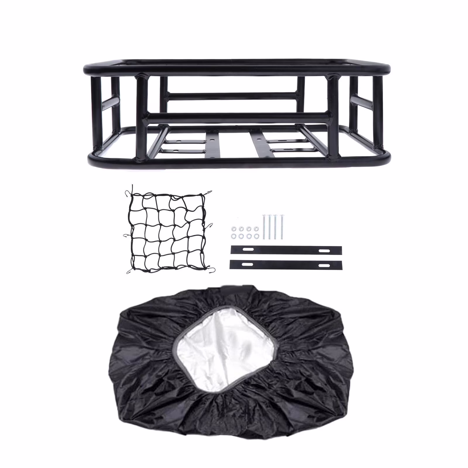 Bike Rear Basket Rear Basket Portable Freight Touring Carrier Durable, Bike Cargo Rack Bike Rear Rack for Electric Bikes Biking Equipment Style B