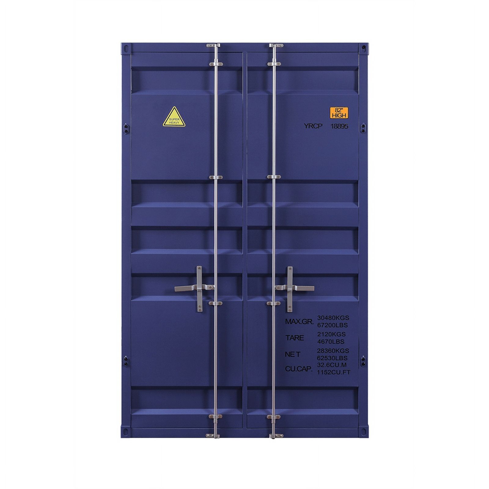 Industrial Style Twin Size Bunk Bed With Recessed Panel Design, Blue