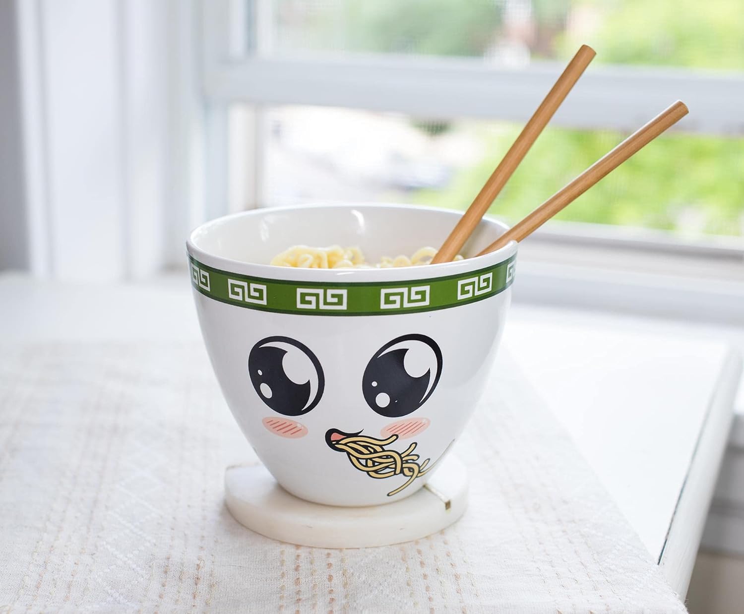 Bowl Bop Soba Slurp Japanese Dinnerware Set | 16-Ounce Ramen Bowl, Chopsticks