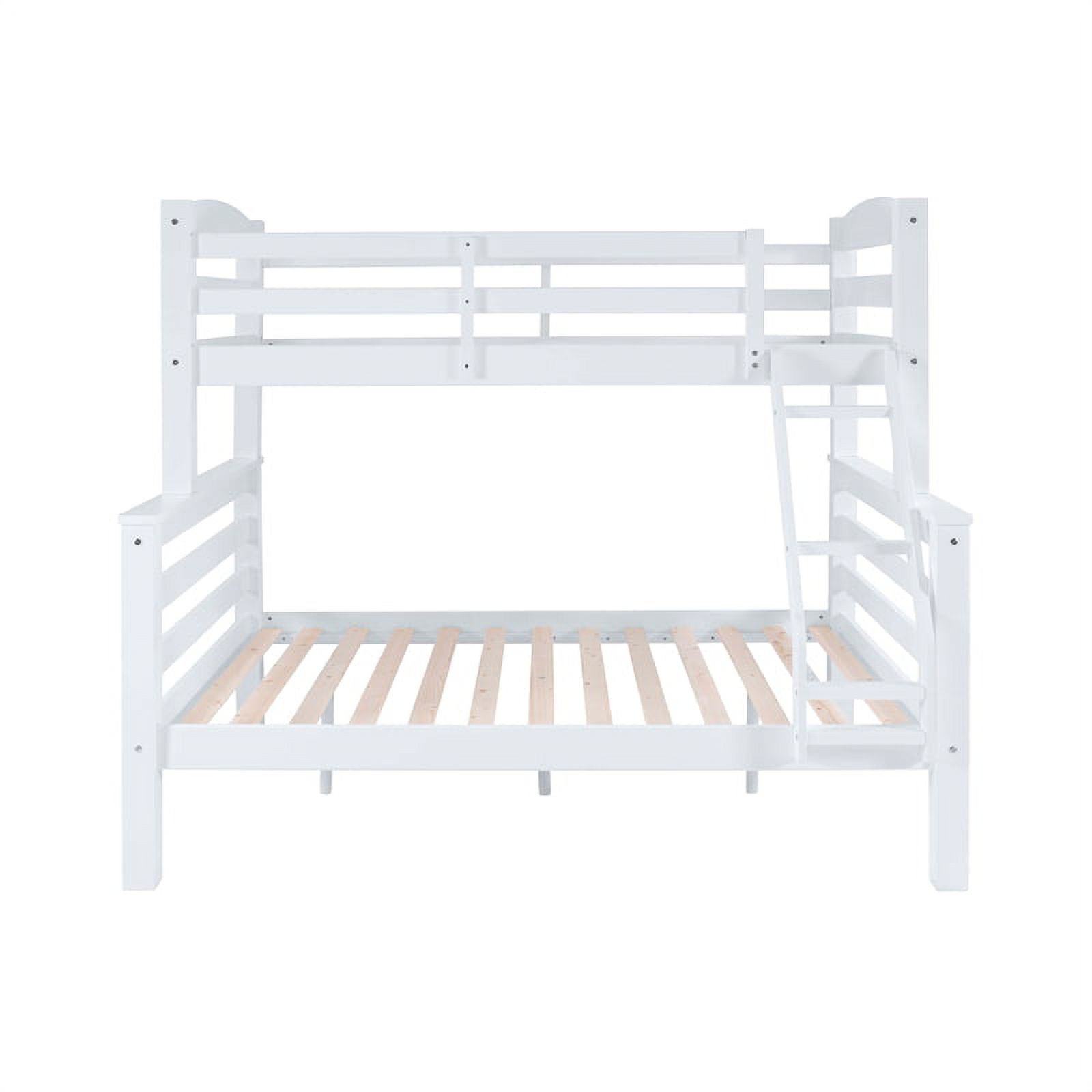 Pemberly Row Transitional Twin over Full Wood Bunk Bed in White