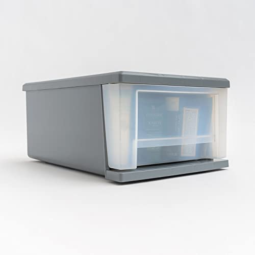 6.5 Quart Gray Stackable Drawer, 5 Pack