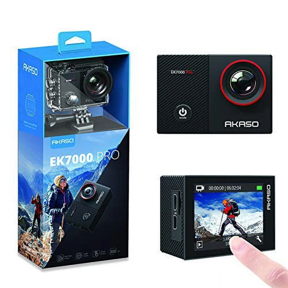 AKASO EK7000 Pro 4K Action Camera with PNY Elite-X 64GB U3 microSDHC Card