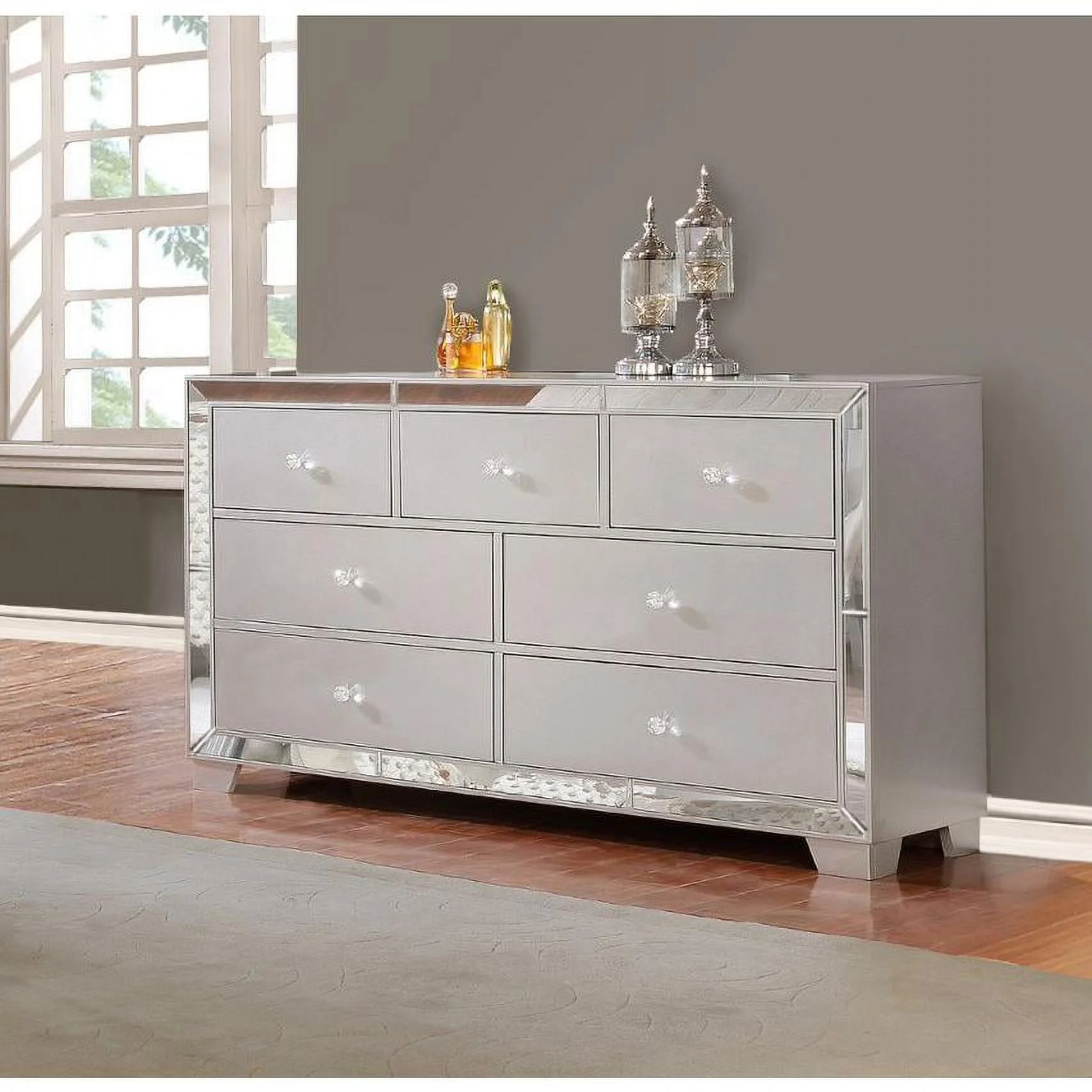 Reve & Belle Dresser, Metallic Silver