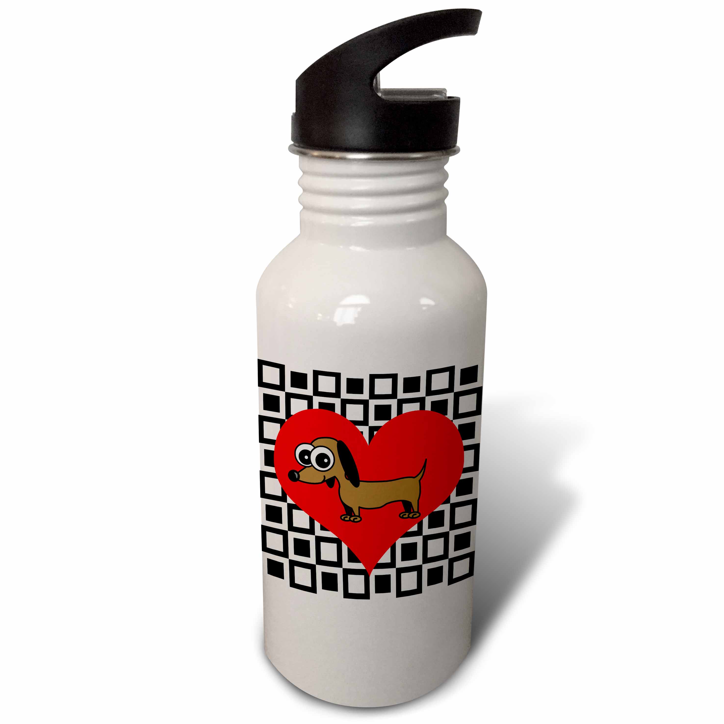 I Love Dogs – Dachshund 21 oz Sports Water Bottle wb-6130-1