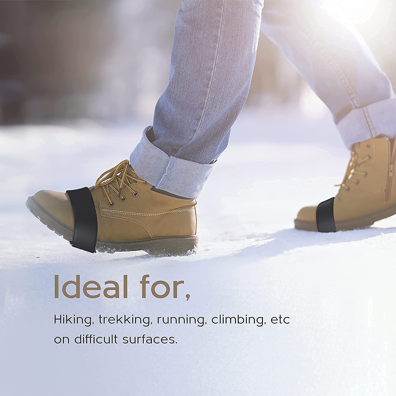 Quadtrek Crampons Snow Ice Traction Cleats Quick Strap-5 pack