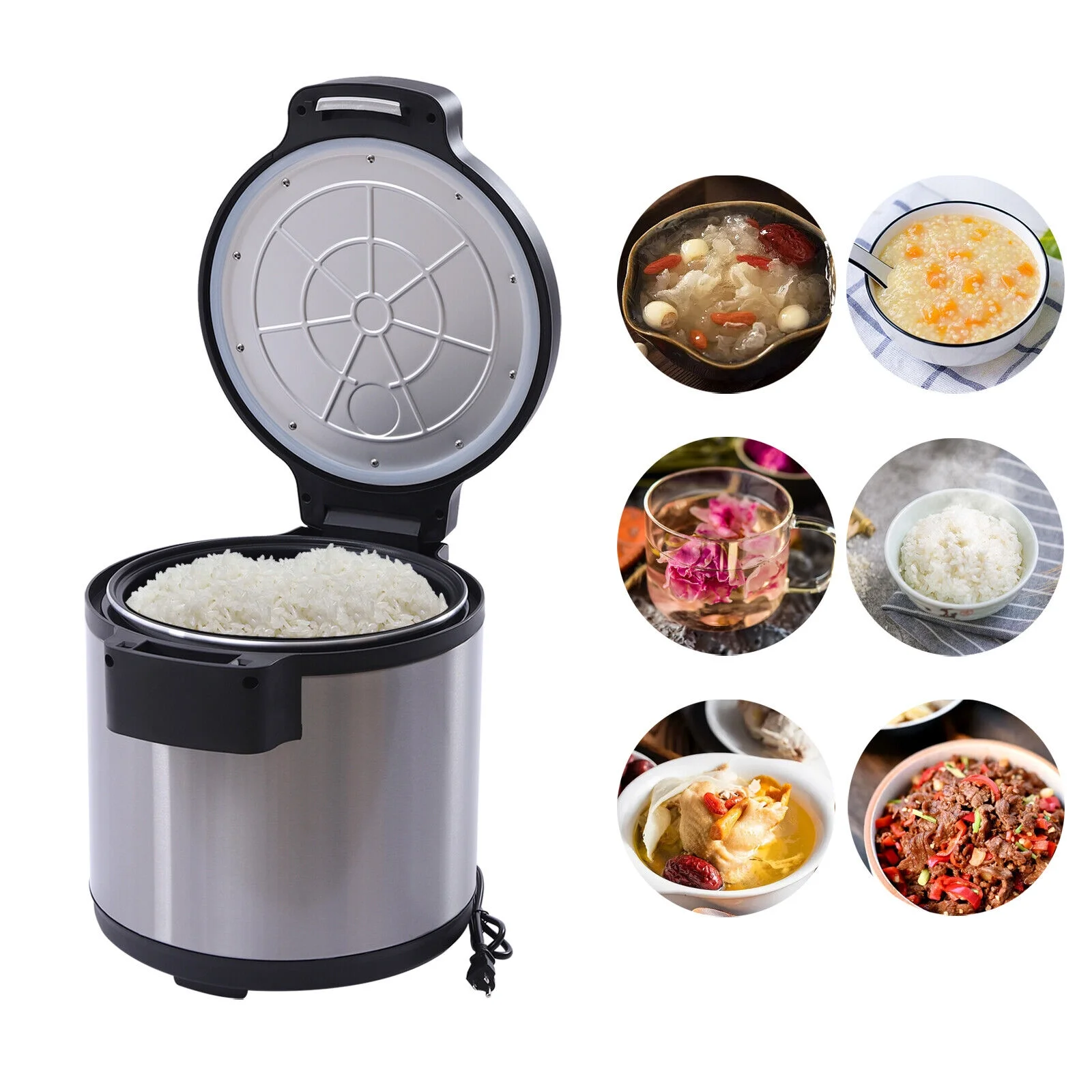 DENEST Electrric 19L/20QT Rice Warmer Commercial Stainless Exterior Non-Stick Inner Pot