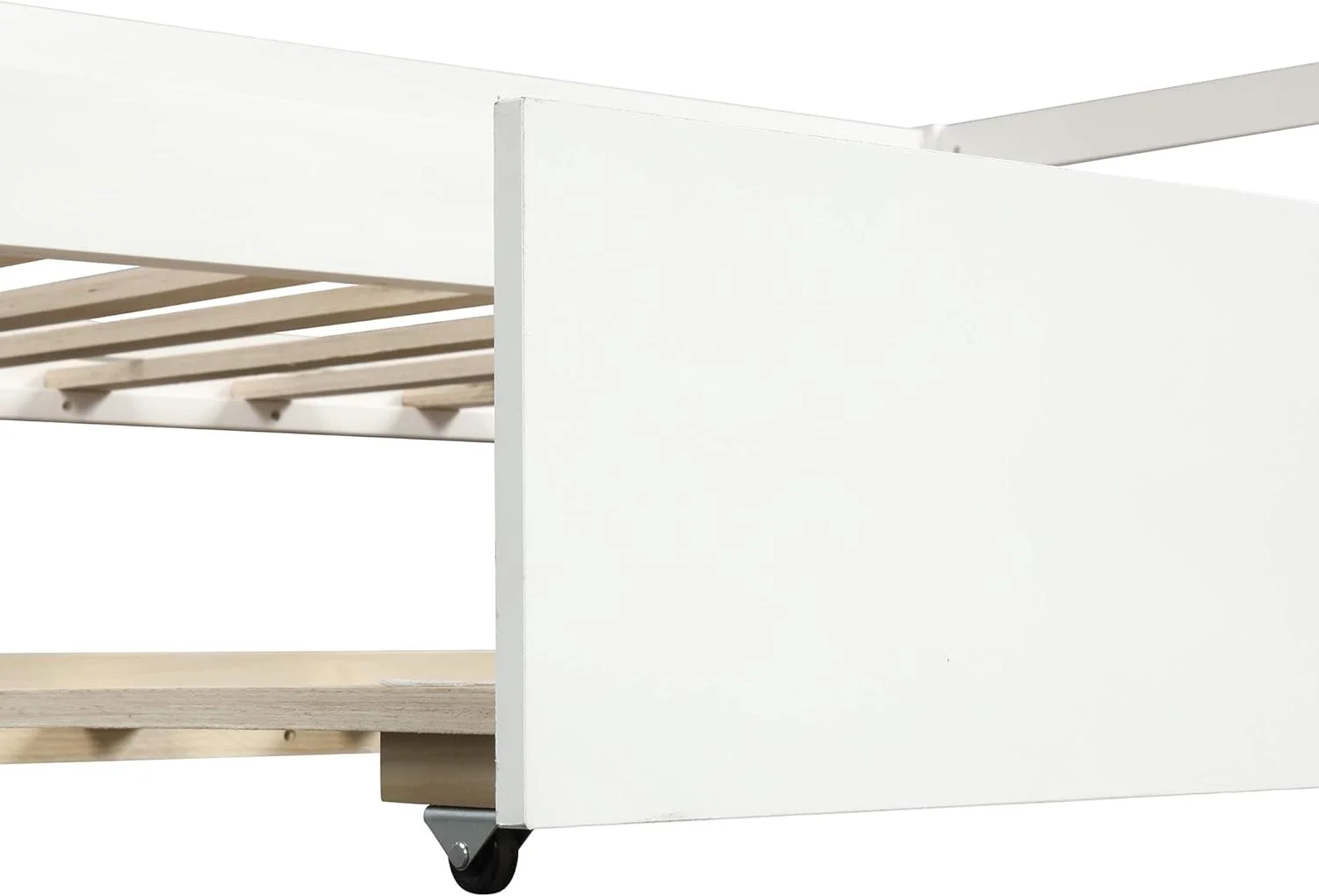 Daybed With Trundle, Solid Wood Bed Frame, White