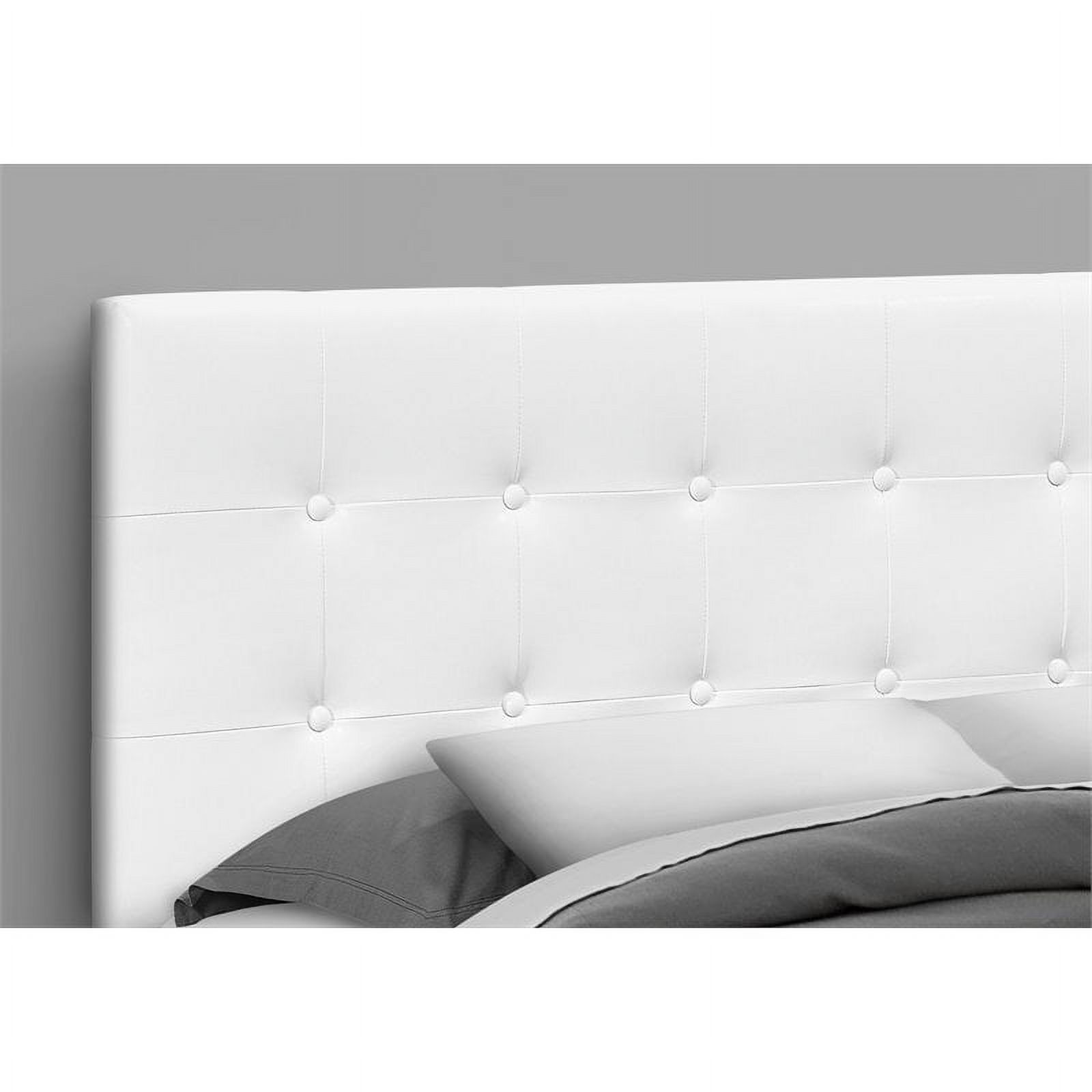 Bowery Hill Bed Headboard Queen Bedroom Upholstered Pu Leather Look White