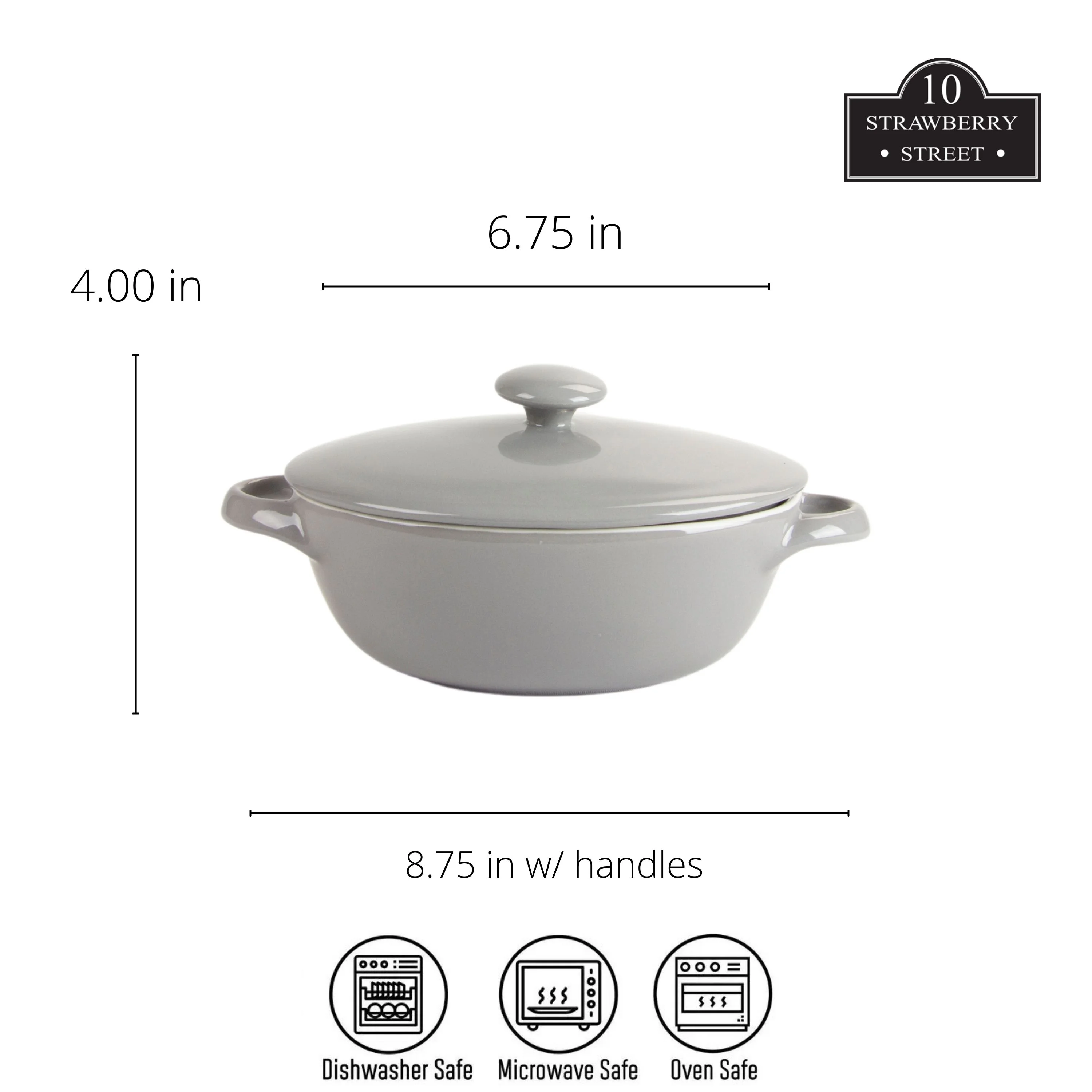 10 Strawberry Street Sienna Covered Casserole 10