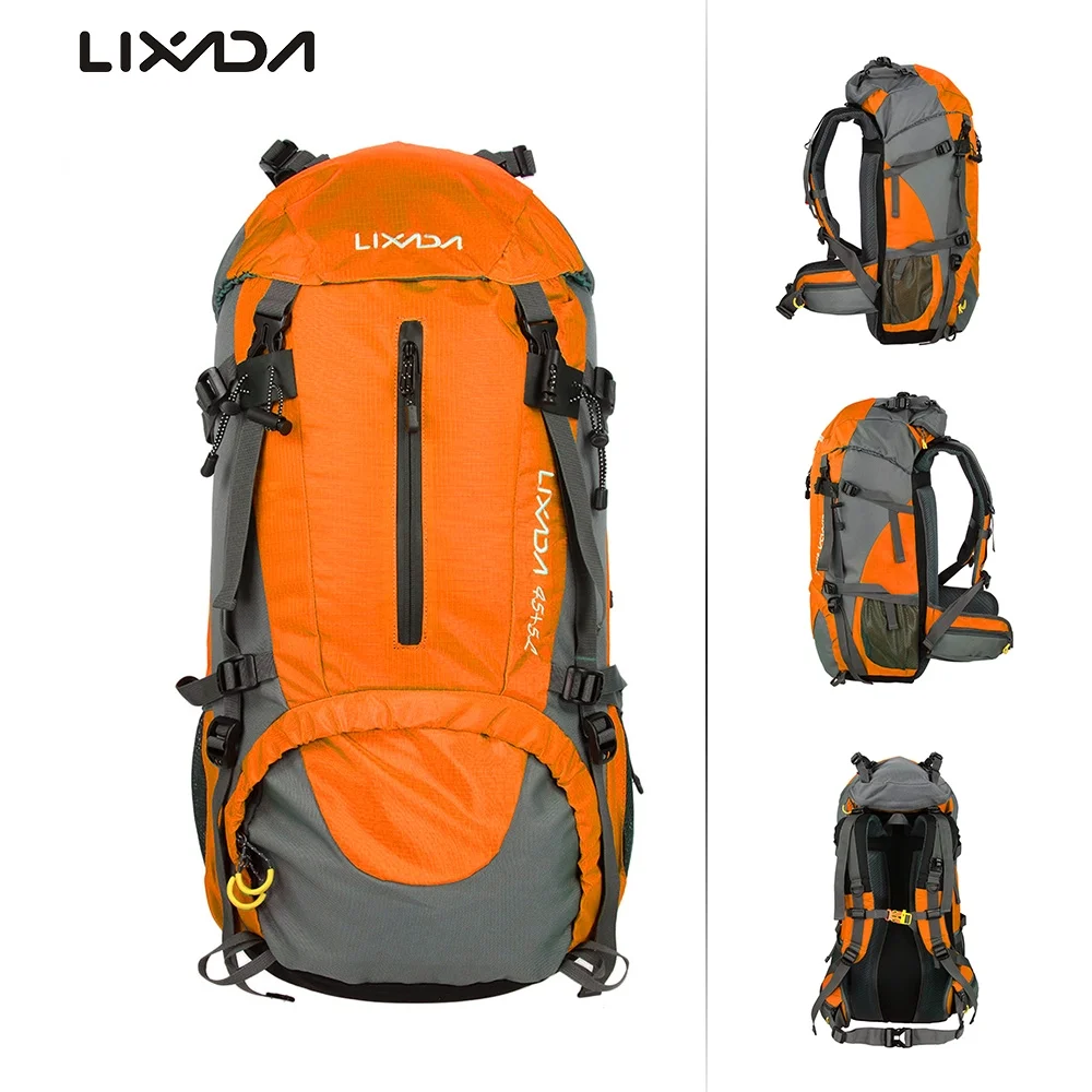 Lixada 50L Water Resistant Outdoor Sport Hiking Camping Travel Backpack Pack Mountaineering Climbing Backpacking Trekking Bag Knapsack with Rain Cover