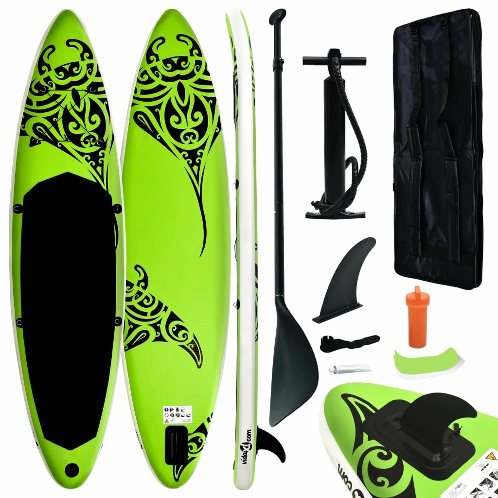 Dcenta Inflatable Paddleboard Set Beach Surfing Board with Oar, Fin, Hand Pump, Repair Kit and Carrying Bag Surfboard for Adults 120.1 x 29.9 x 5.9 Inches (L x W x H)