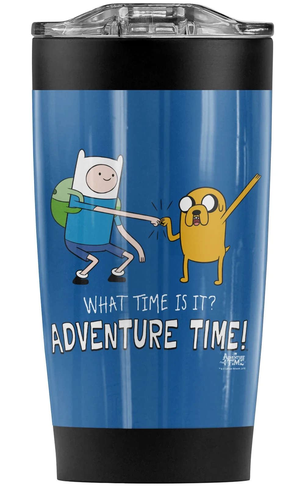 Adventure Time/Finn And Jake Fist Bump Stainless Steel Tumbler 20 oz Coffee Travel Mug/Cup, Vacuum Insulated & Double Wall with Leakproof Sliding Lid | Great for Hot Drinks and Cold Beverages