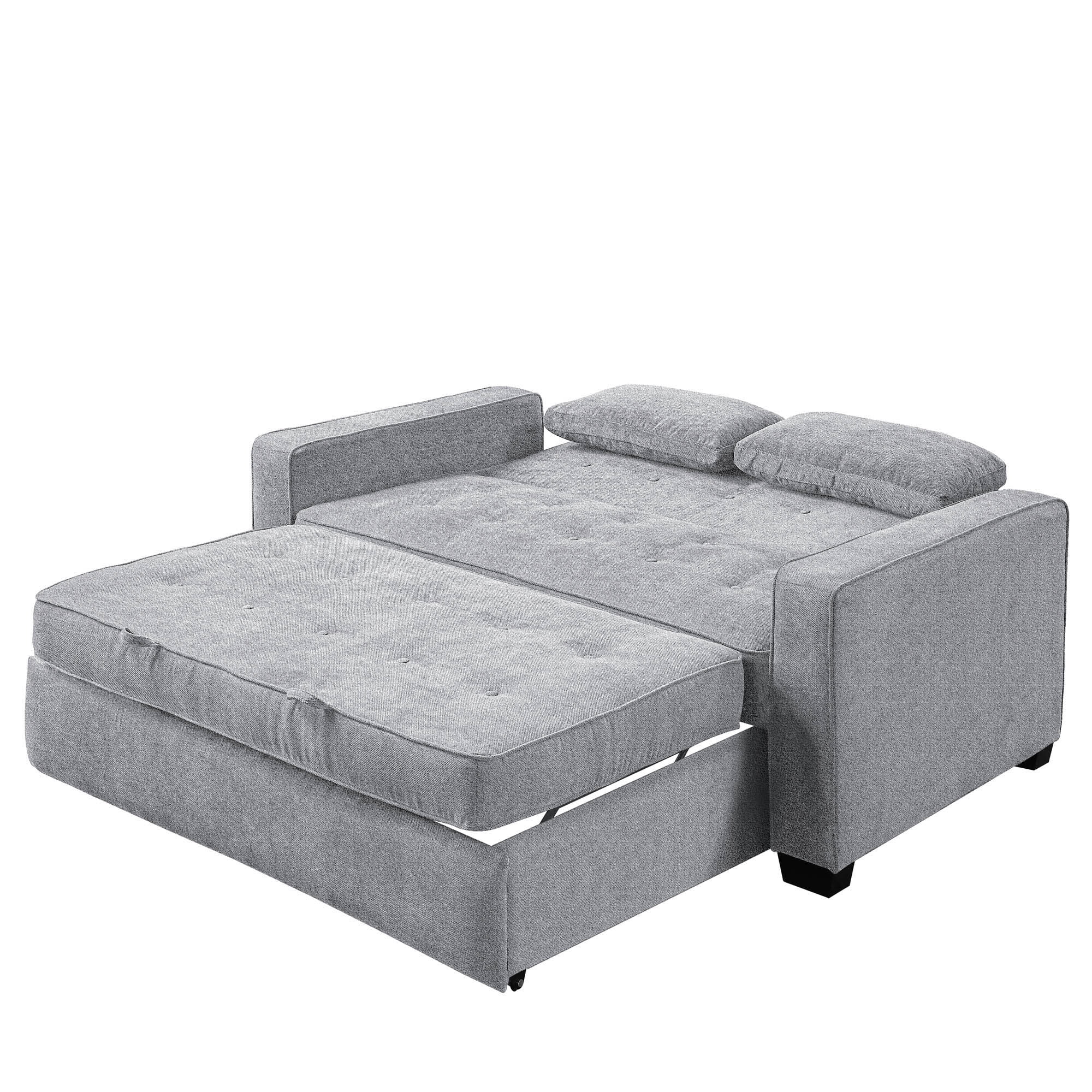 Serta Monroe Modern Loveseat with Sleeper, Light Gray Fabric