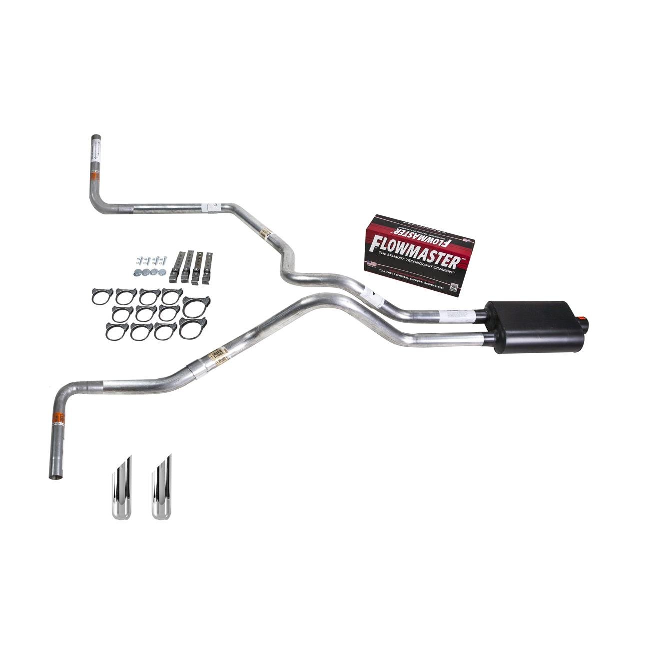 Truck Exhaust Kits - DIY dual exhaust system 2.5 MA pipe Flowmaster Super 40 SW Tip Side Exit