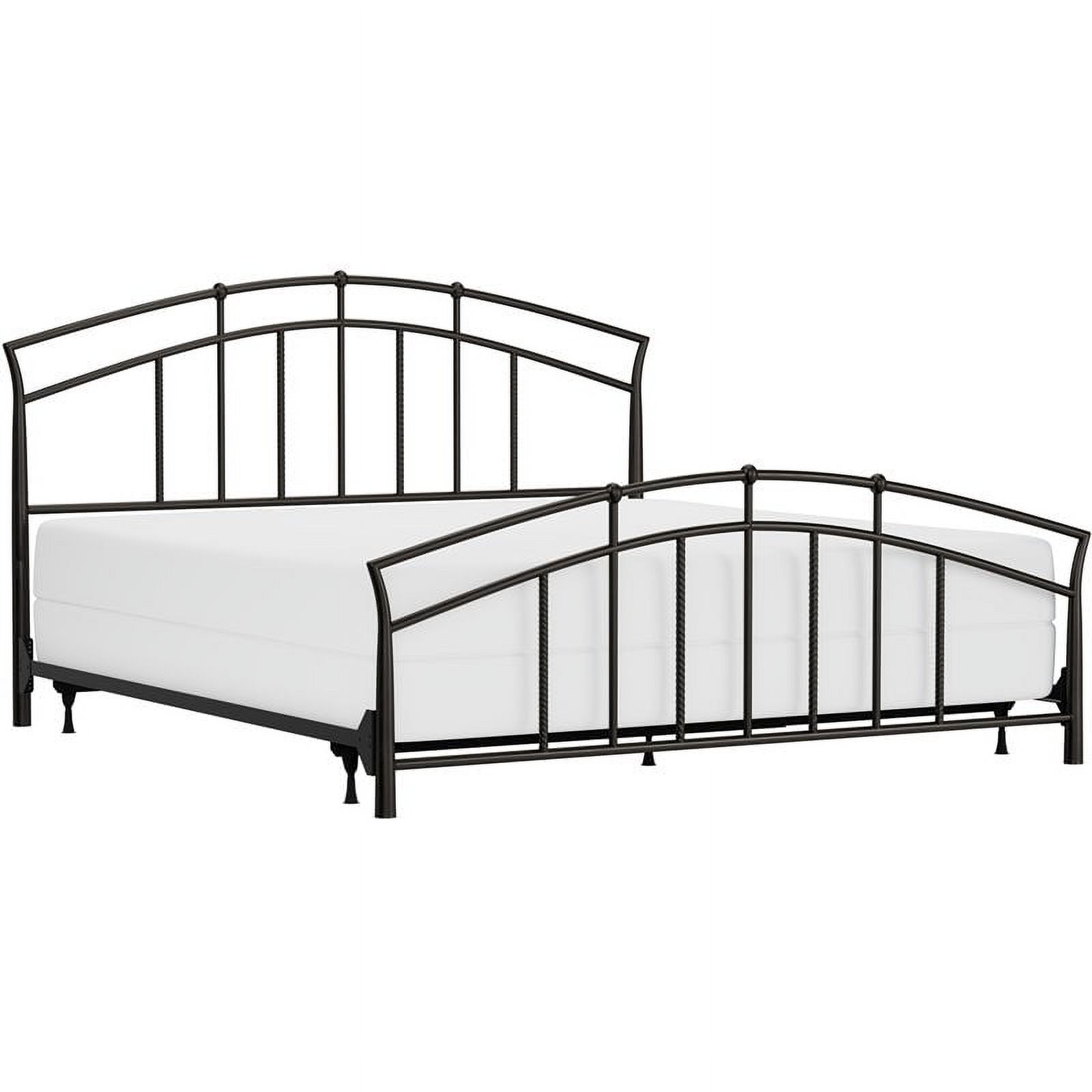 Bowery Hill Contemporary Queen Metal Spindle Bed in Antique Brown