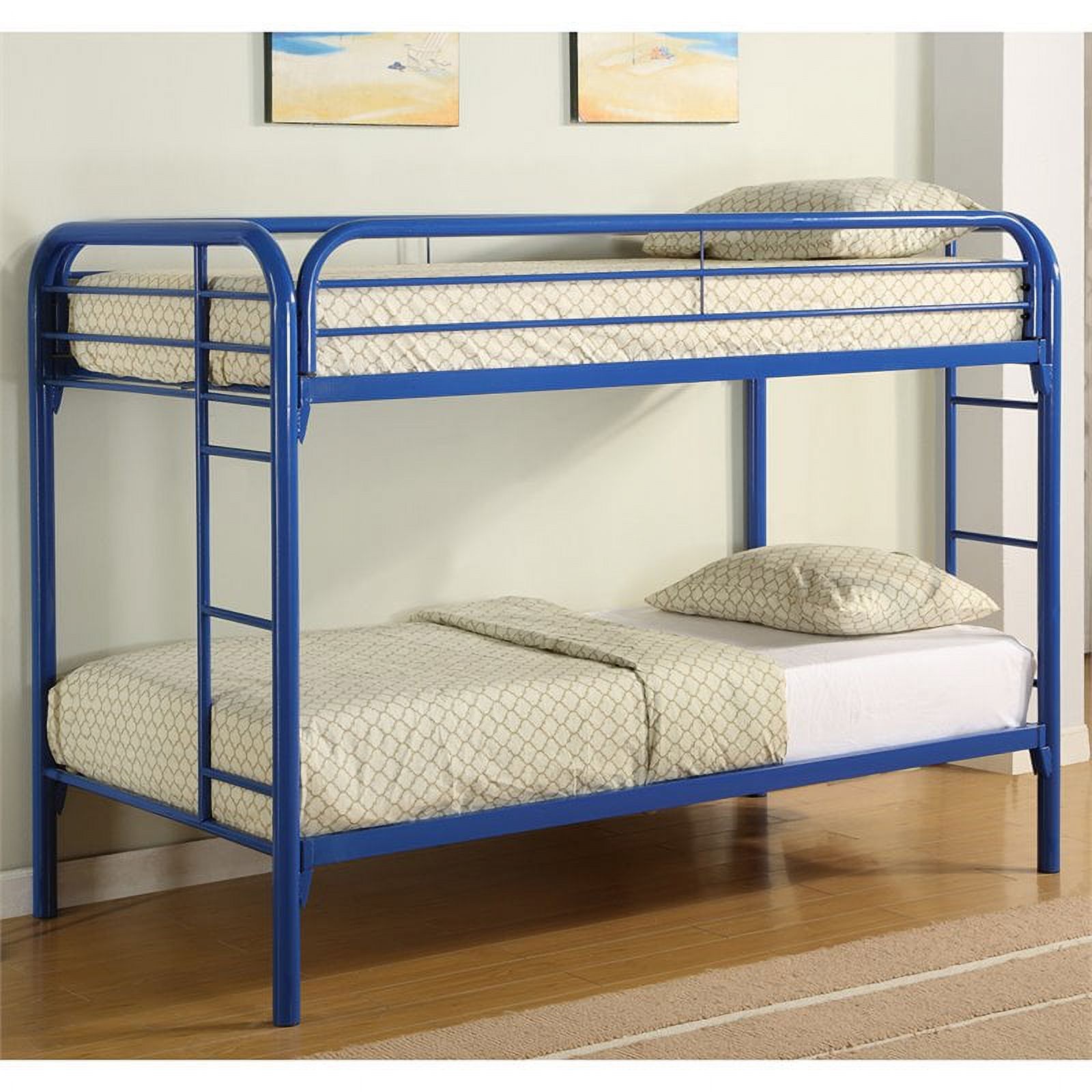 Rosebery Kids Metal Twin Over Twin Bunk Bed in Blue