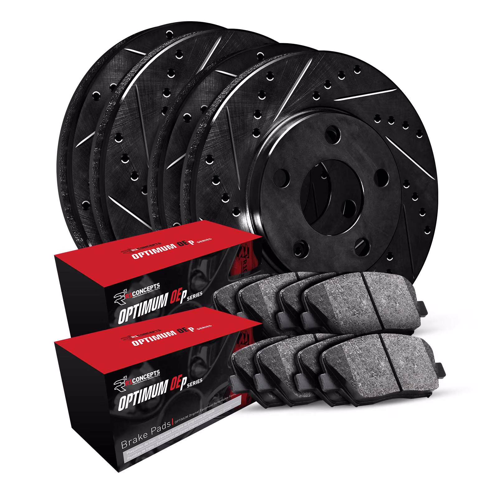 R1 Concepts Whun2 03023 R1 Brake Rotors D/S Black W/ Optimum Oe Pads Fits select: 2009-2014 HYUNDAI SONATA, 2013-2015 KIA OPTIMA LX