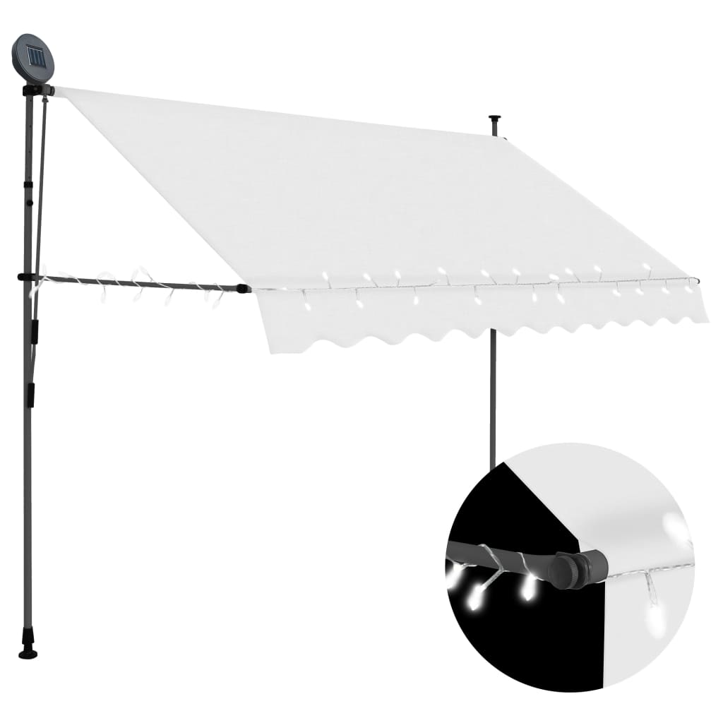 Andoer Manual Retractable Awning with LED 98.4