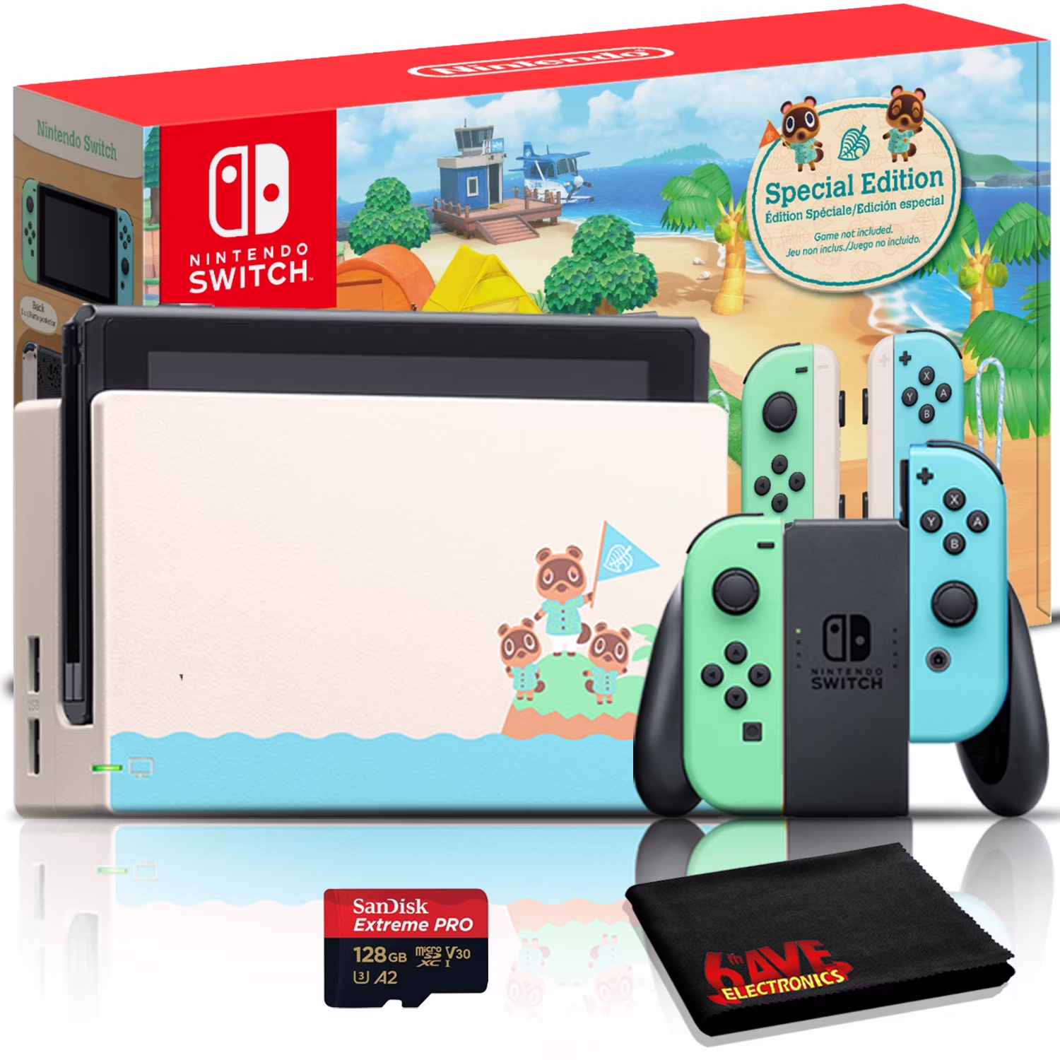 Nintendo Switch Animal Crossing: New Horizons Edition Console + 128GB microSD