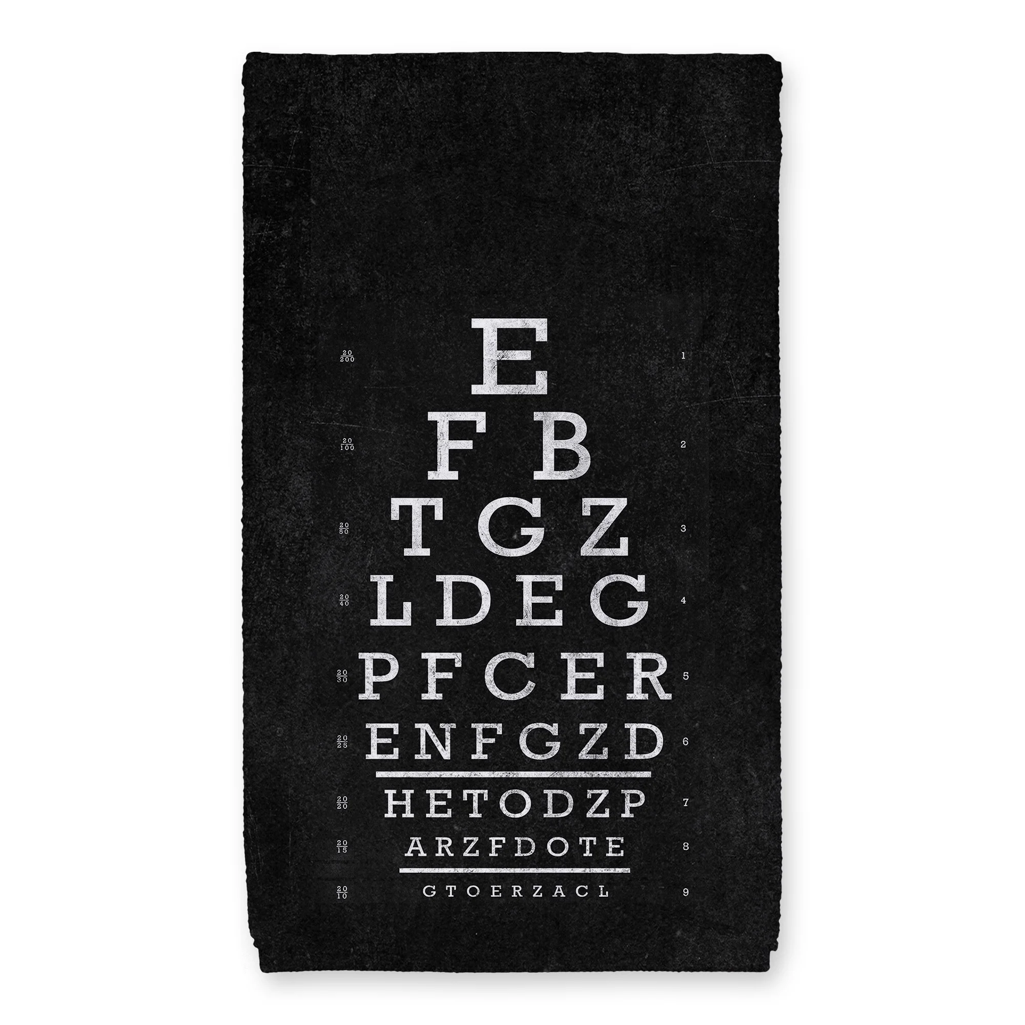 Creative Products Black And White Vintage Eye Chart 16 x 25 Tea Towel Set of 2