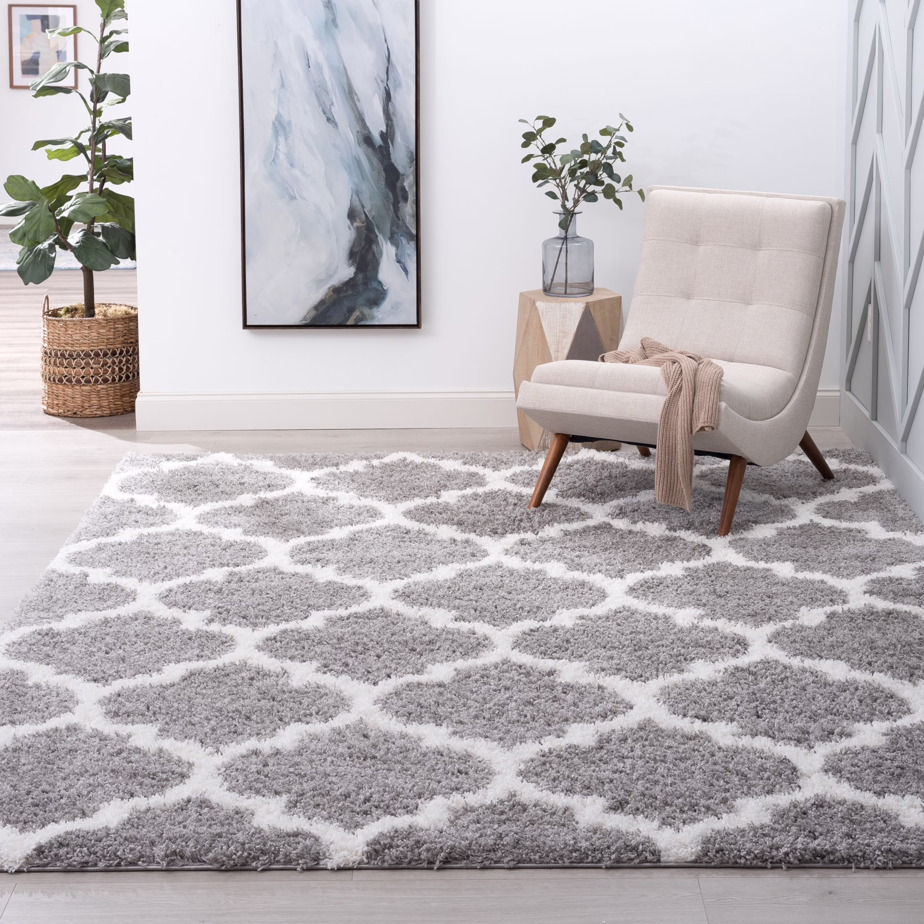 8x10 Modern Silver Large Area Rugs for Living Room | Bedroom Rug | Dining Room Rug | Indoor Entry or Entryway Rug | Kitchen Rug | Alfombras para Salas 7'10'' x 10'2''