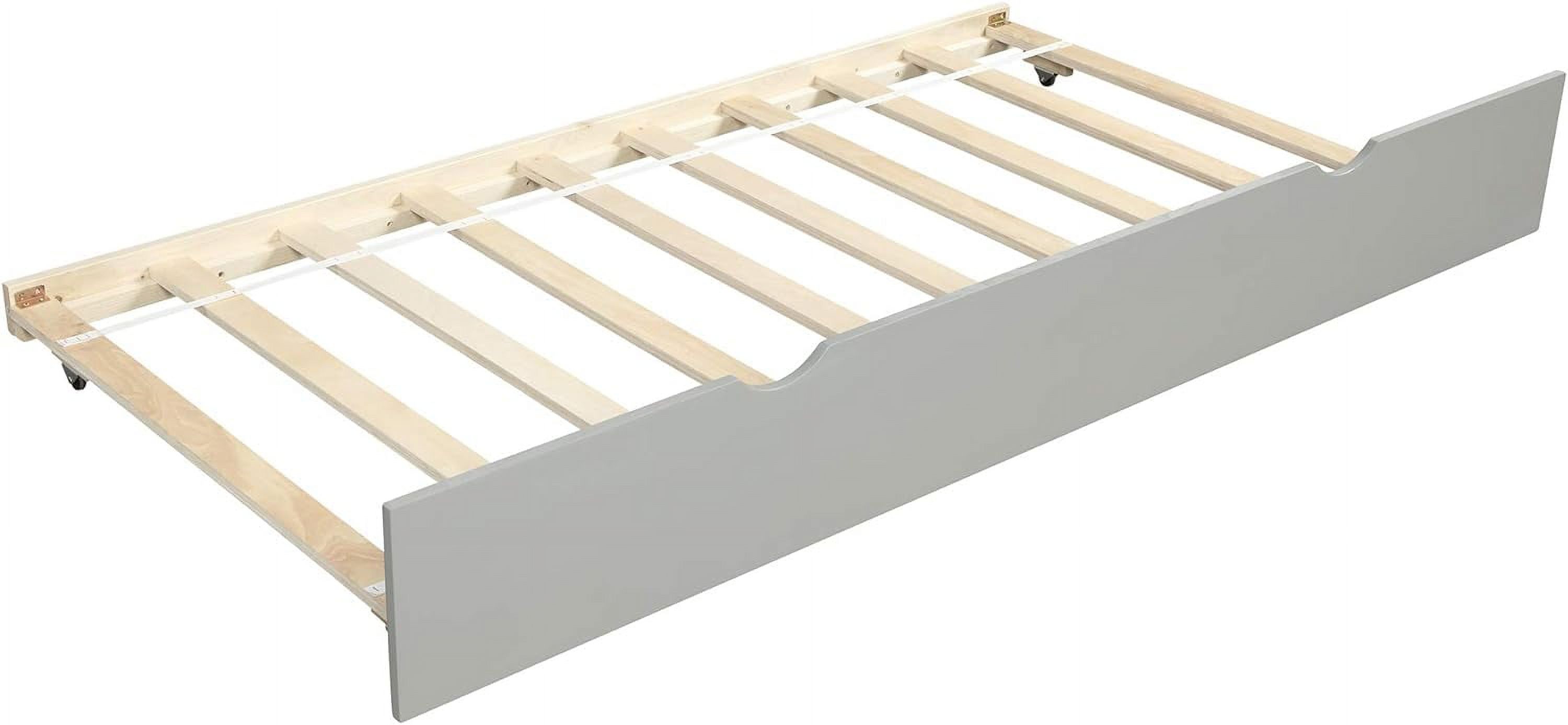 Solid Wood Frame Daybed With Pull Out Trundle, Captains Bed Bed Frame