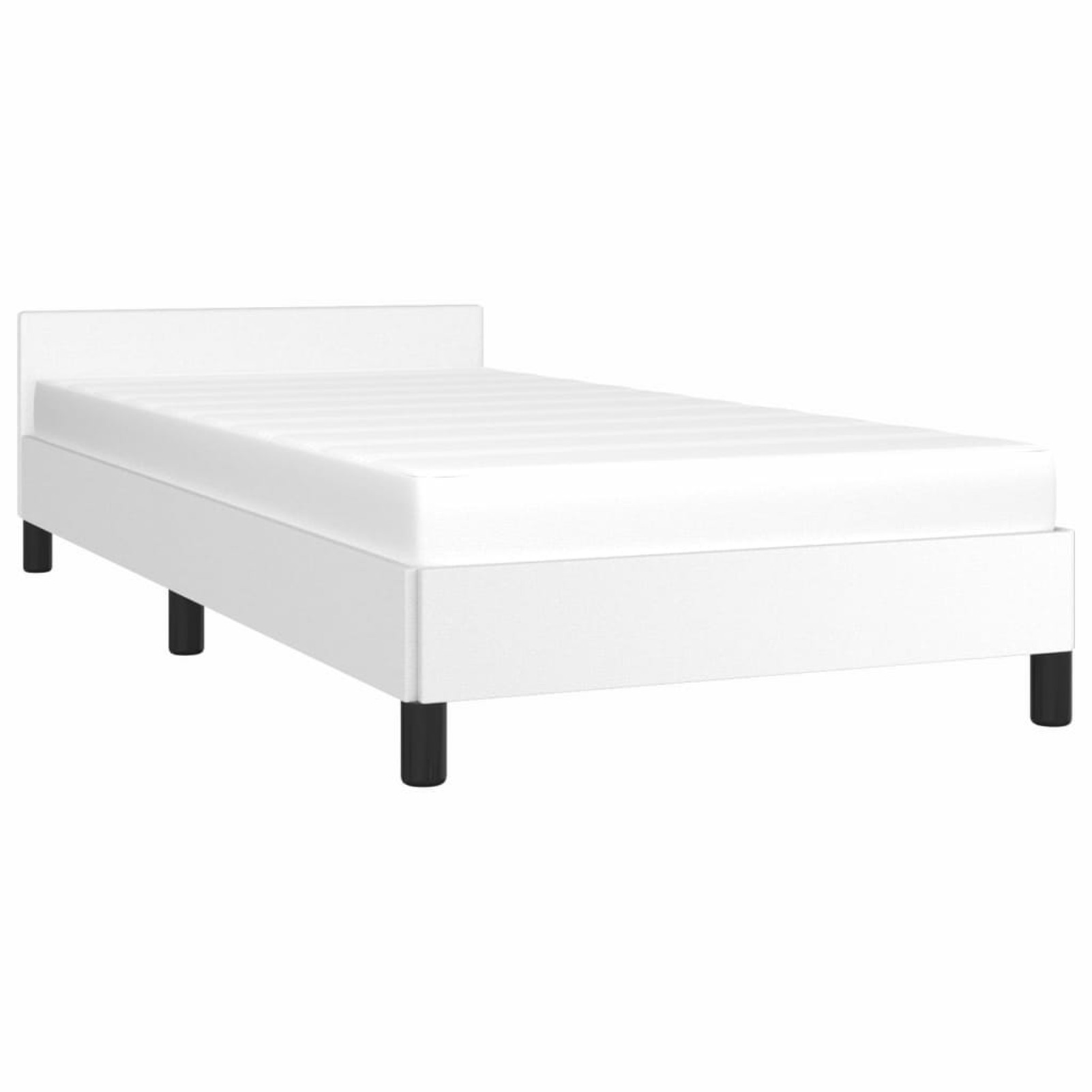 moobody Bed Frame with Headboard White 39.4