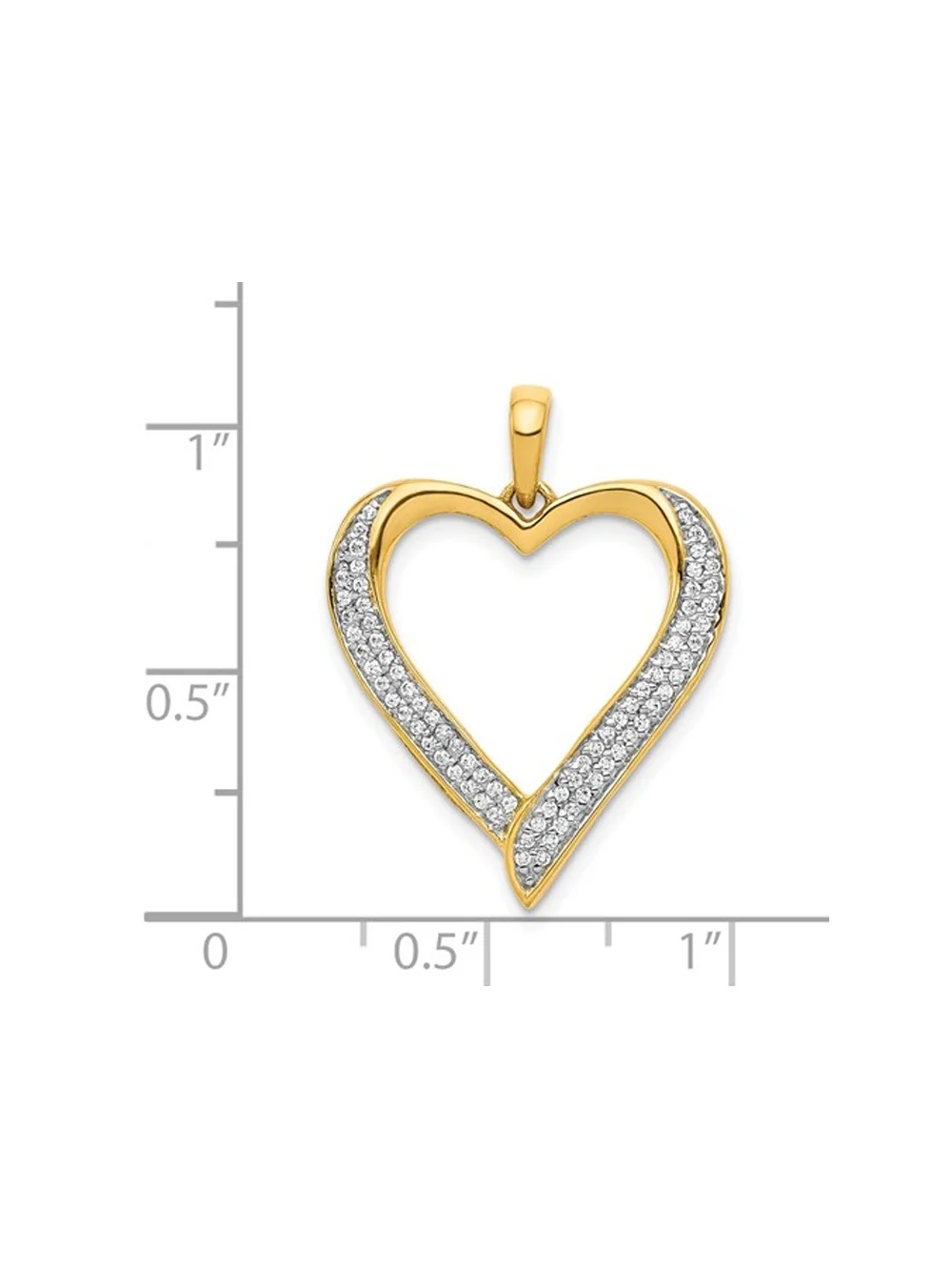 1/5 Carat (Ctw) Diamond Heart Pendant Necklace in 14K Yellow Gold with Chain