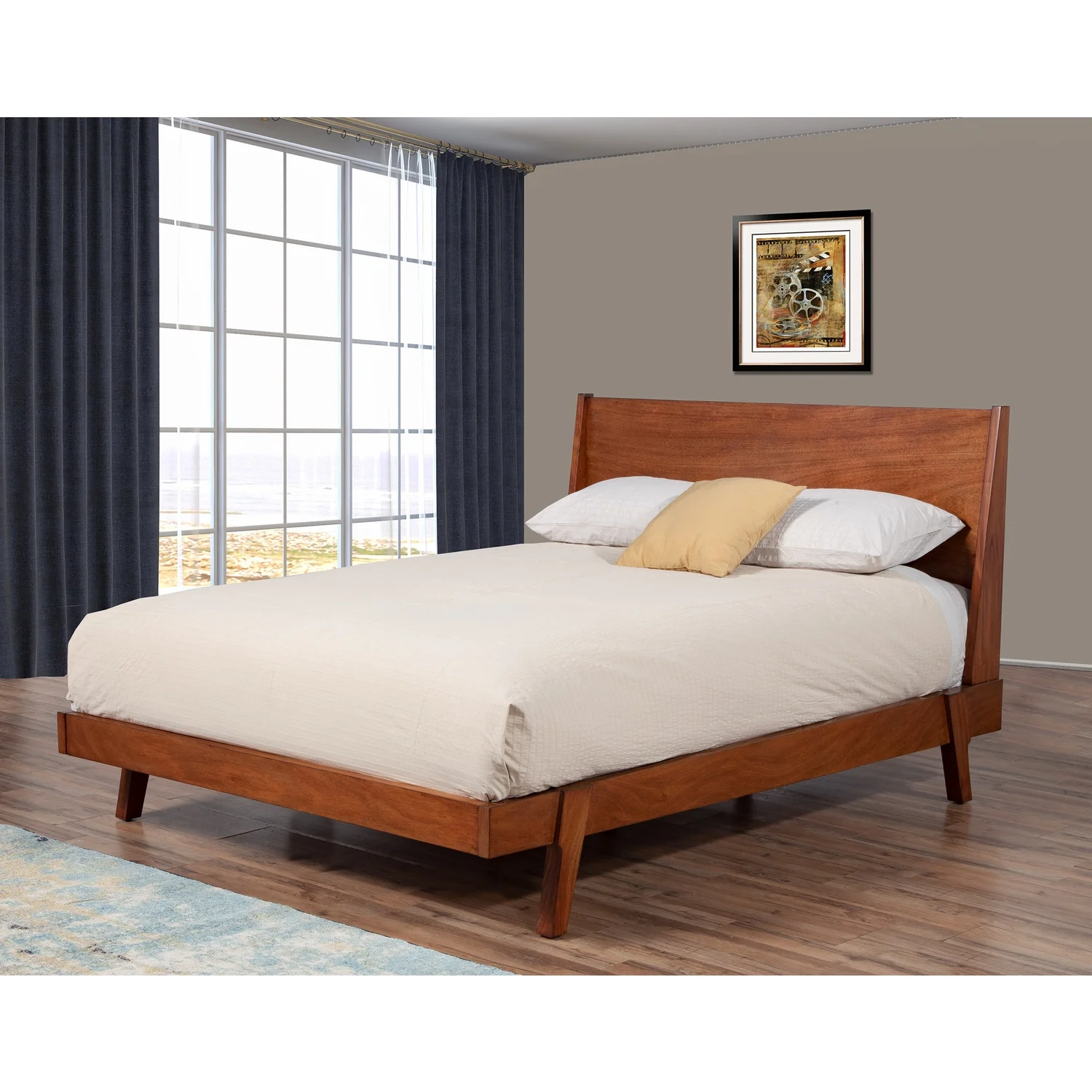 Alpine Furniture Dakota California King Wood Platform Bed in Acorn (Brown)