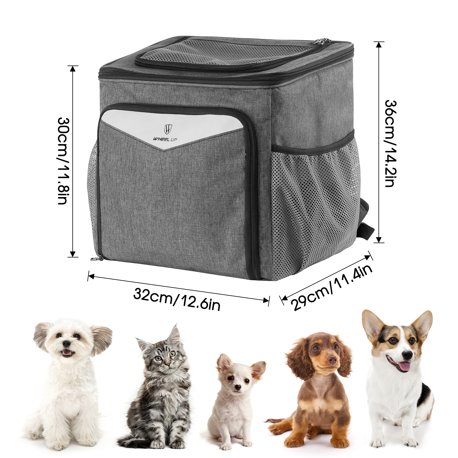 moobody Dog Cat Bicycle Bag ， Expandable and Secure Carrier Backpack for Easy Transportation