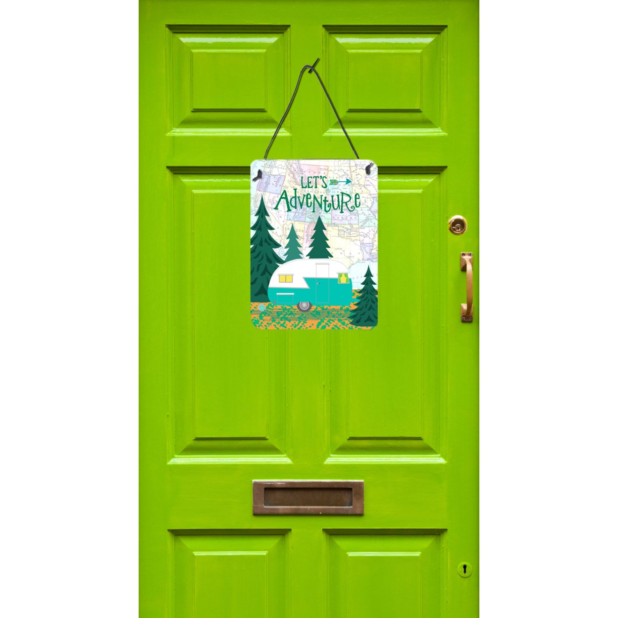 Carolines Treasures VHA3003DS1216 Lets Adventure Glamping Trailer Wall or Door Hanging Prints, 12x16, multicolor