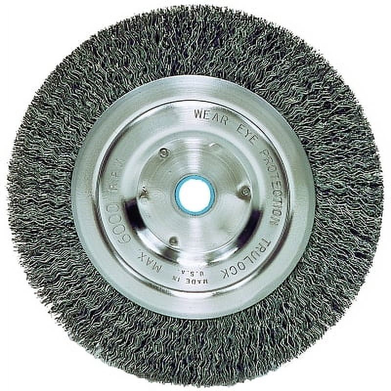 Medium-Face Crimped Wire Wheel, 6 in D x 5/8 in W, .014 in Steel Wire, 6,000 rpm | Bundle of 2 Each