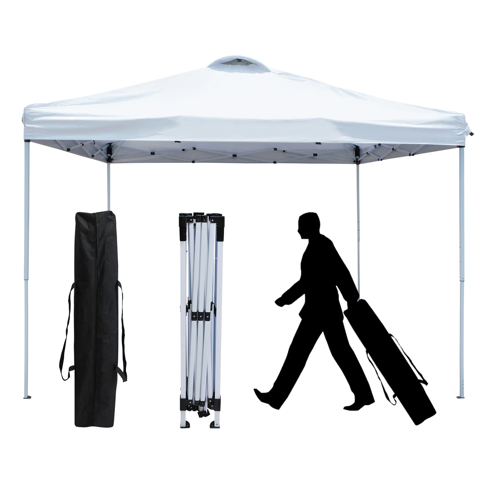 Dayplus 10x10' Commercial Pop UP Canopy Tent Adjustable Height Waterproof Folding Gazebo