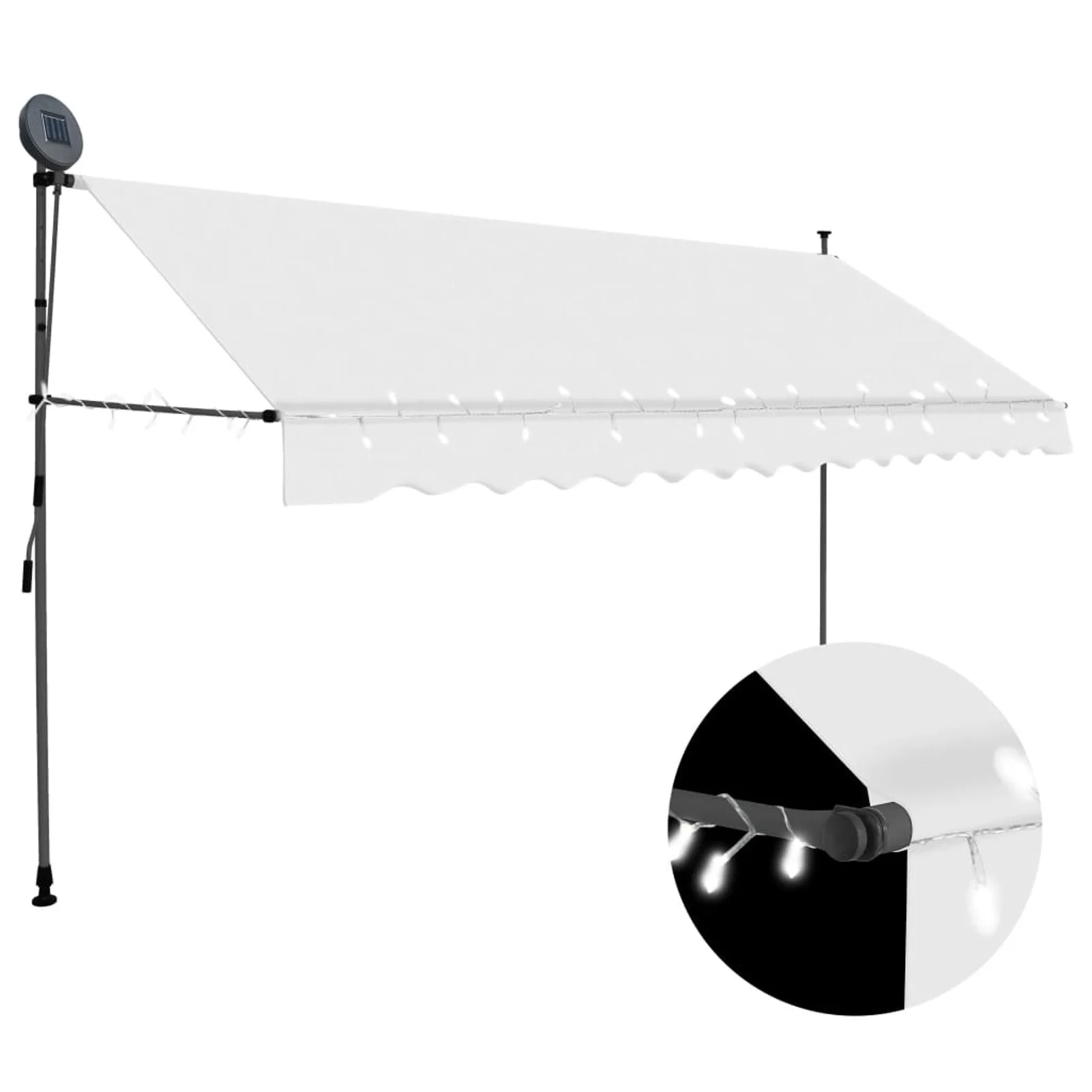 Andoer Manual Retractable Awning with LED 137.8