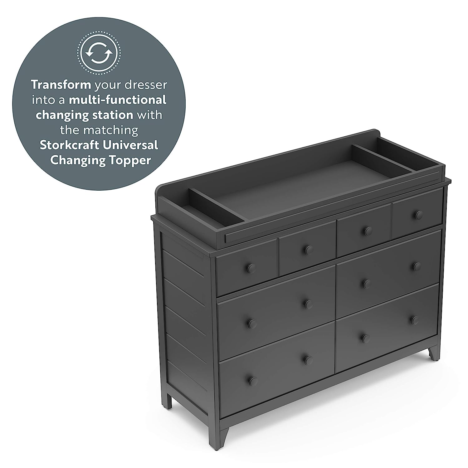 Popular Moss Dresser  6-Drawer  Gray