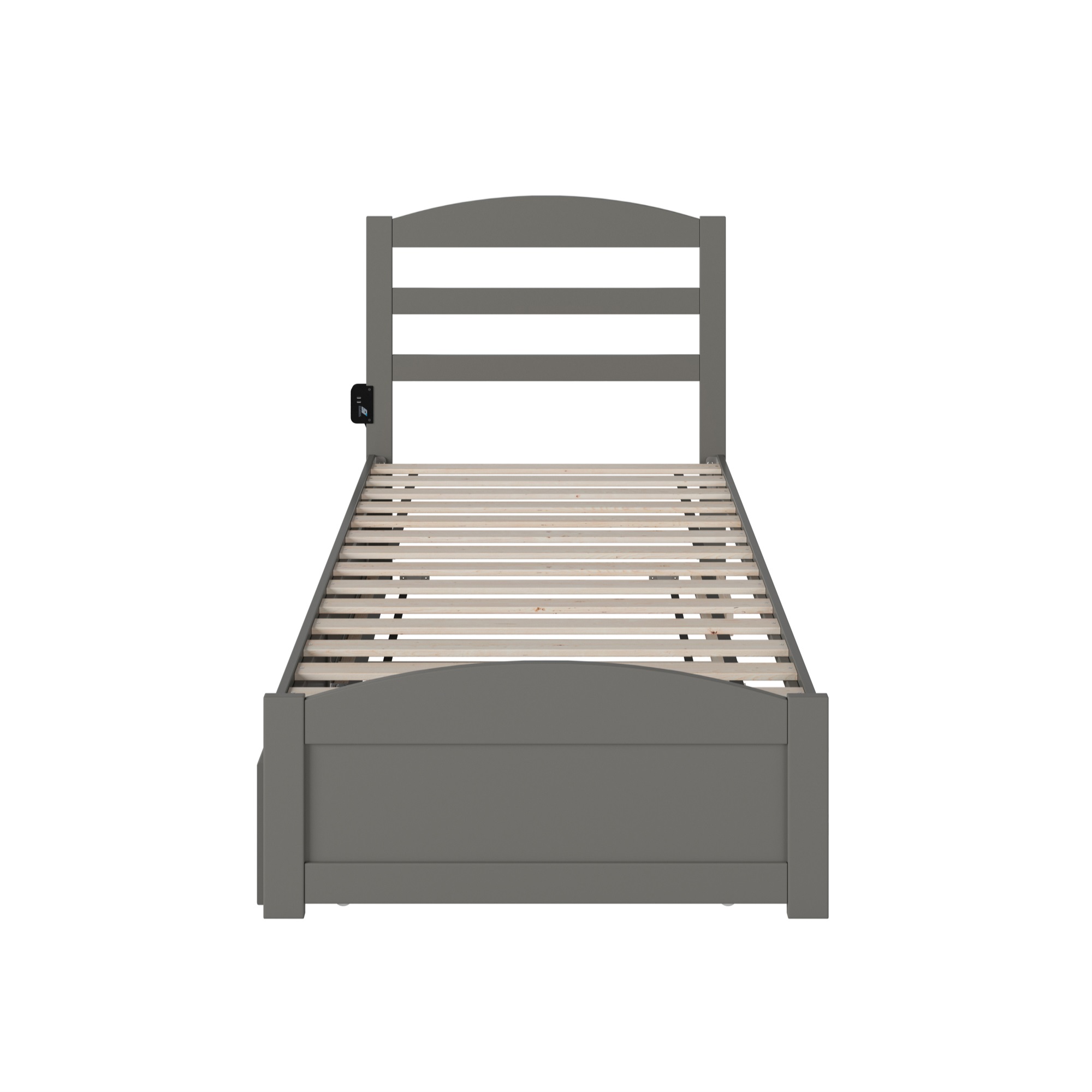 AFI Warren Solid Wood Traditional Twin Bed w/ Twin Trundle in Gray