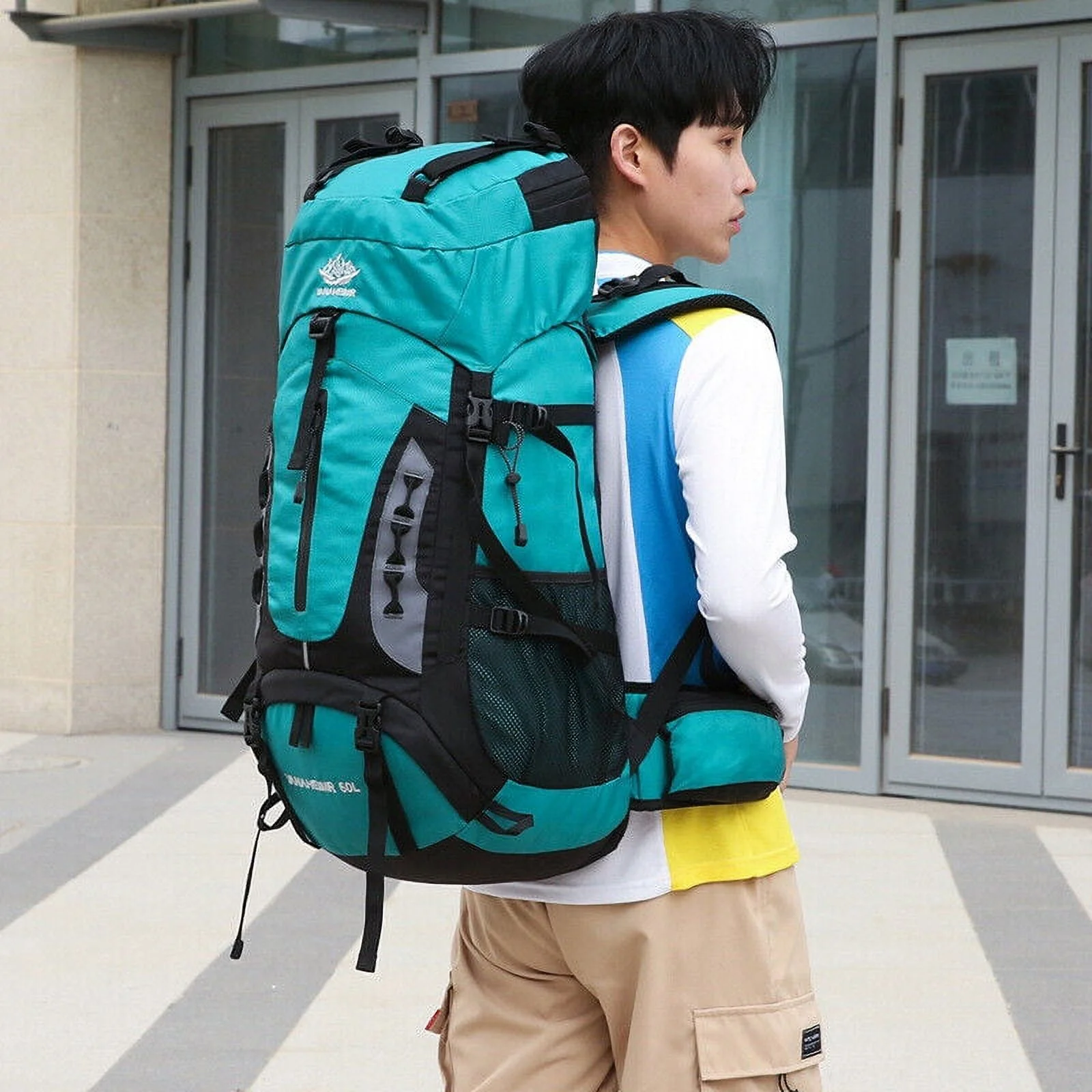 Hiking Camping Backpacks with Rain Cover, 76L Waterproof Lightweight Backpacking