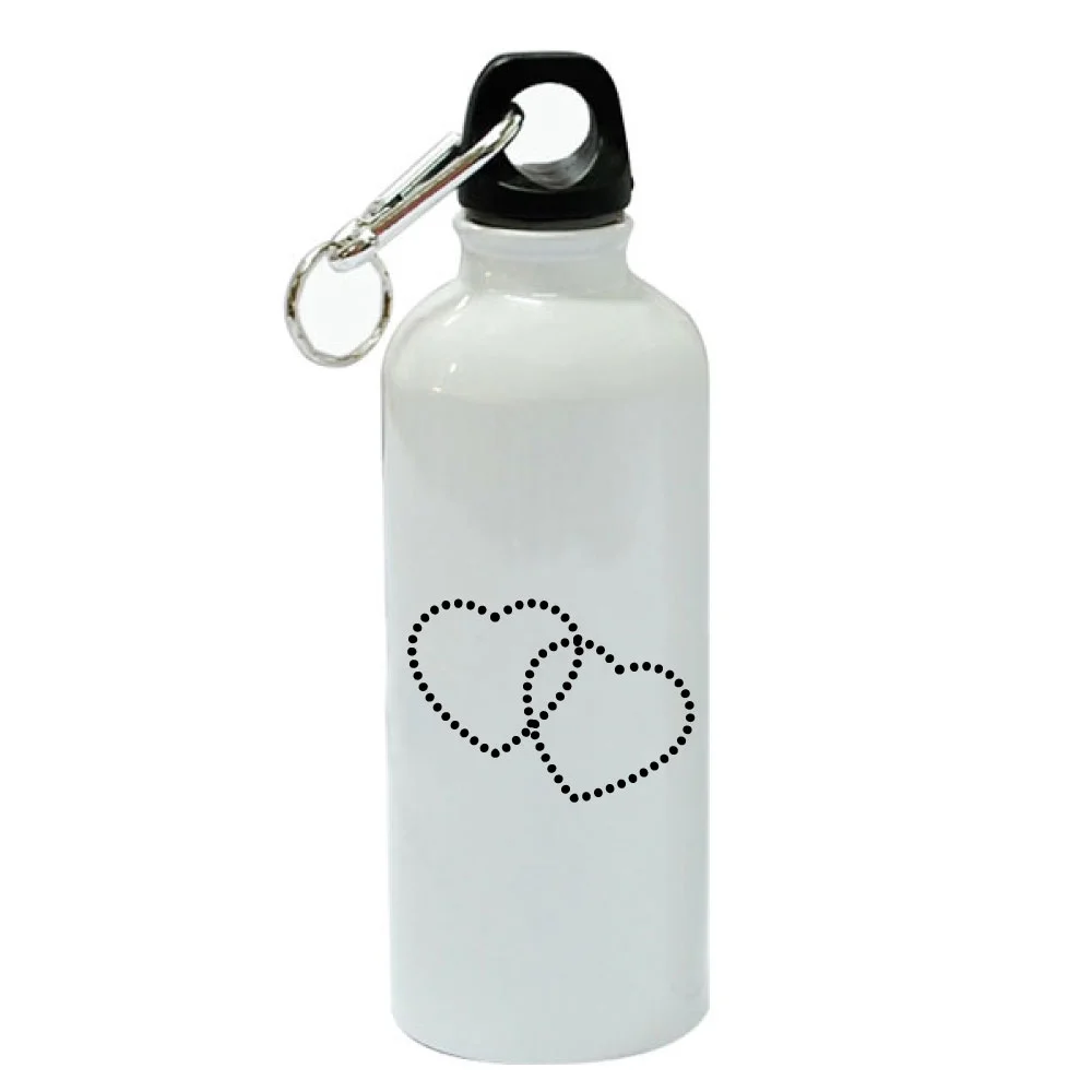 Dotted Hearts White Aluminum Sports 20 oz Water Bottle
