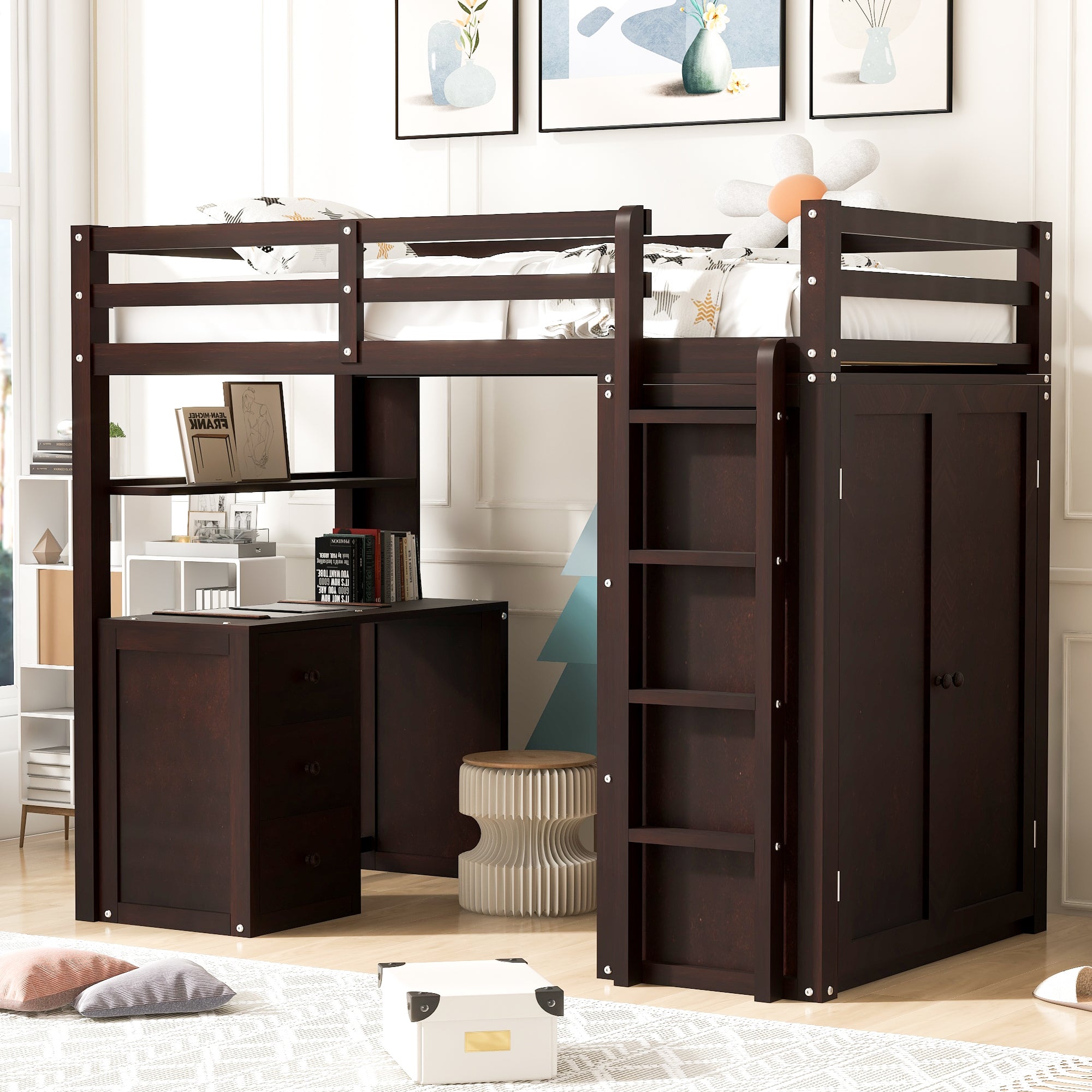Espresso Haven Loft Bed