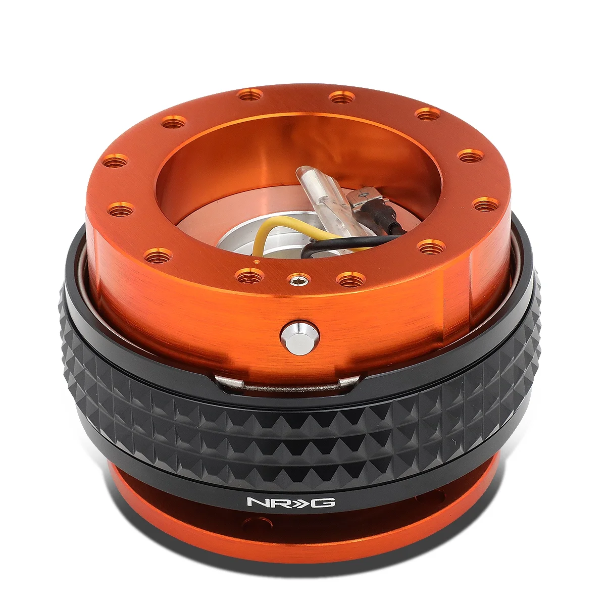 NRG Innovations NRG-SRK-210OR-BK NRG Innovations SRK-210OR-BK Gen 2.1 Aluminum Steering Wheel Quick Release Adapter w/Black Pyramid Ring