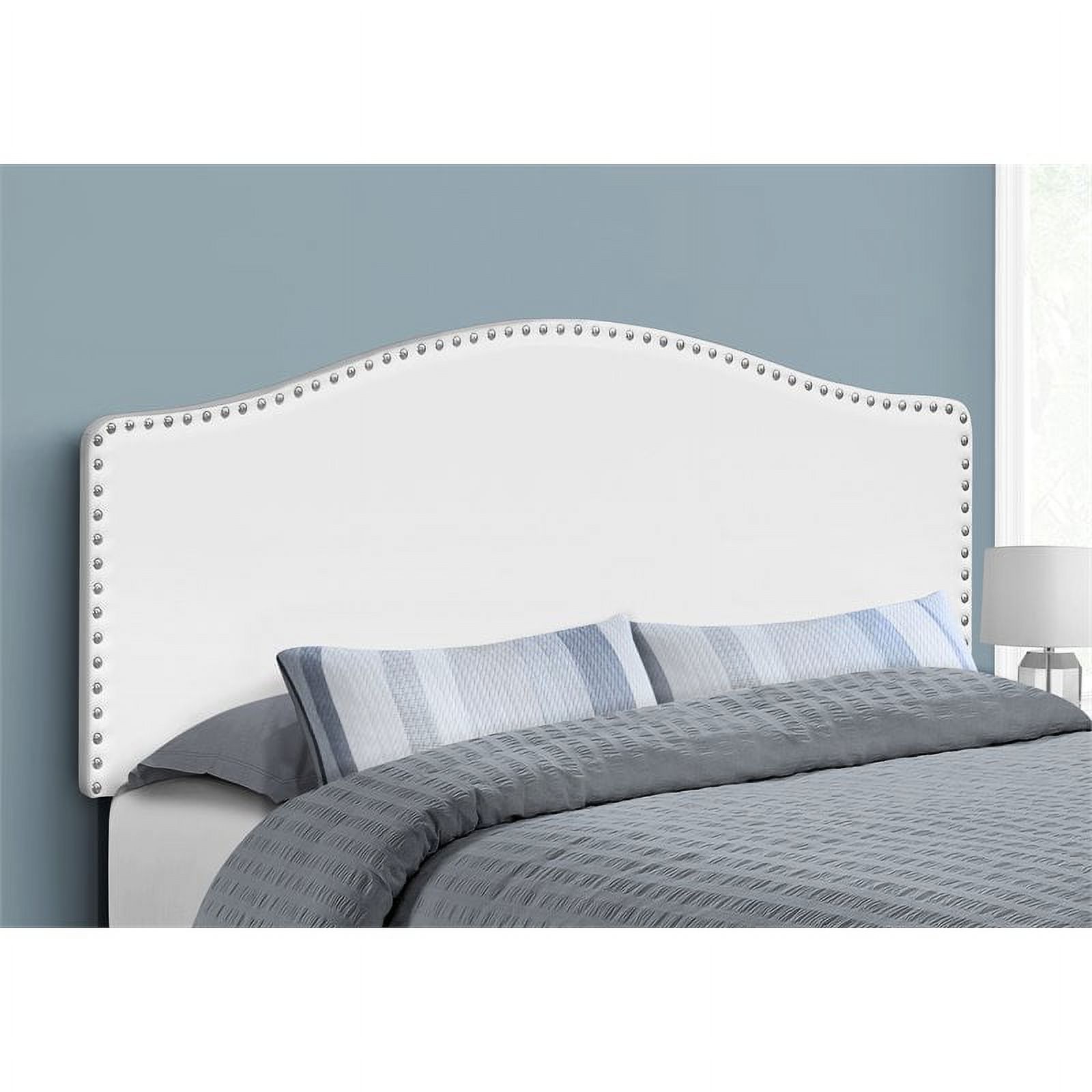 Bowery Hill Bed Headboard Queen Bedroom Upholstered Pu Leather Look White